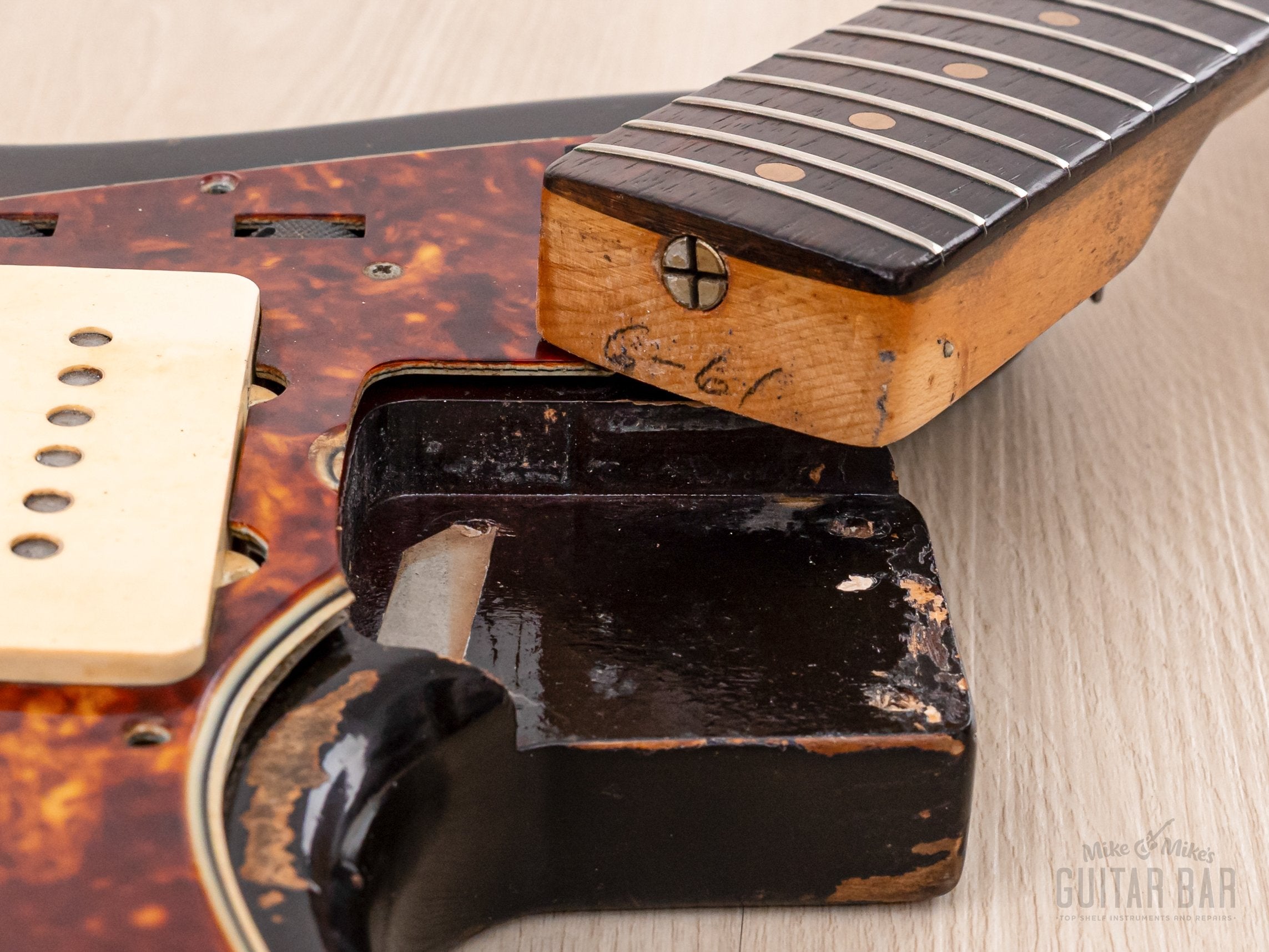 1961 Fender Jazzmaster Pre-CBS Slab Board Vintage Offset Guitar Sunburst, 100% Original w/ Case