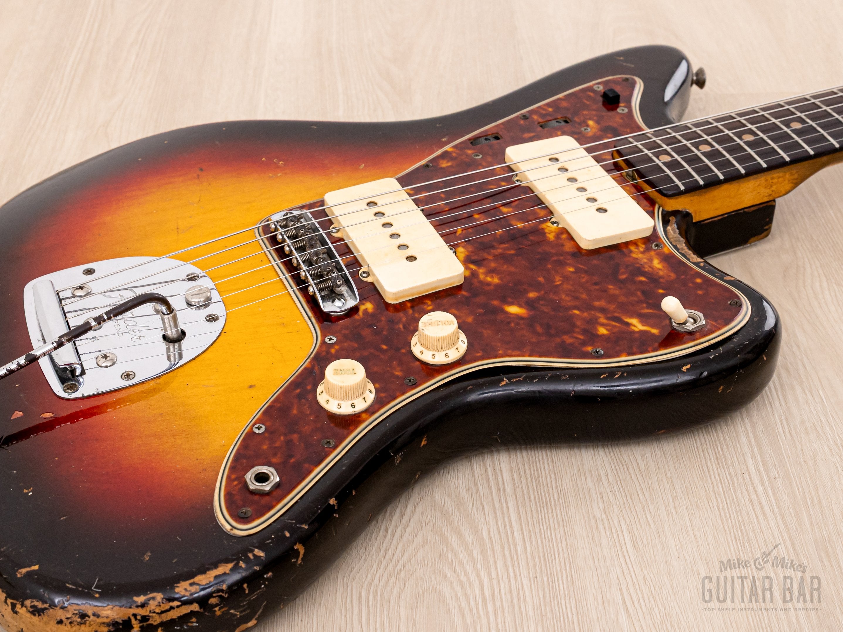 1961 Fender Jazzmaster Pre-CBS Slab Board Vintage Offset Guitar Sunburst, 100% Original w/ Case