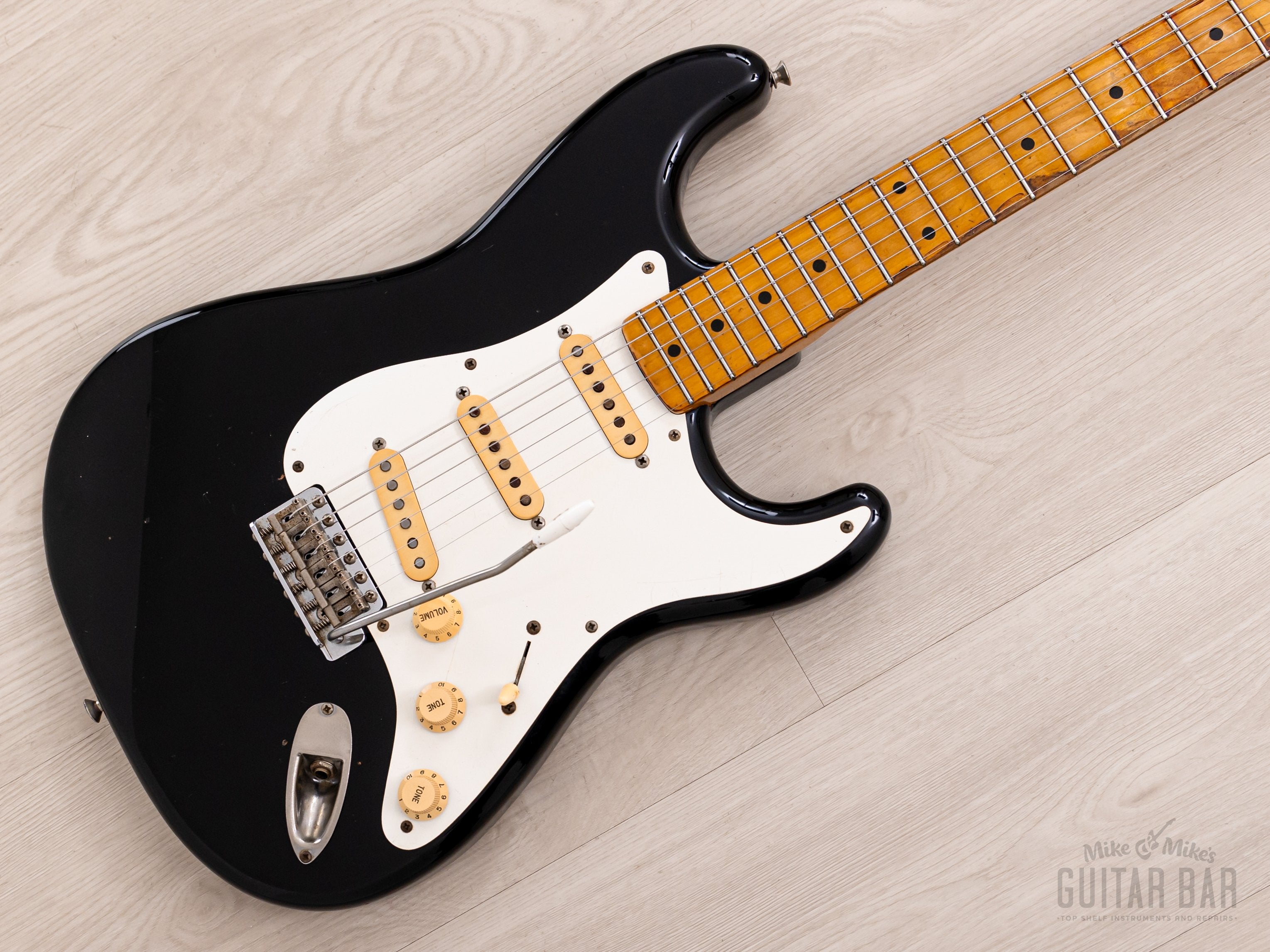 1983 Fender JV Stratocaster '57 Vintage Reissue ST57-65 Black w/ Fullerton USA Pickups, Japan MIJ Fujigen