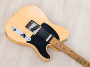2016 Danocaster Single Cut Blackguard Butterscotch, body angled view
