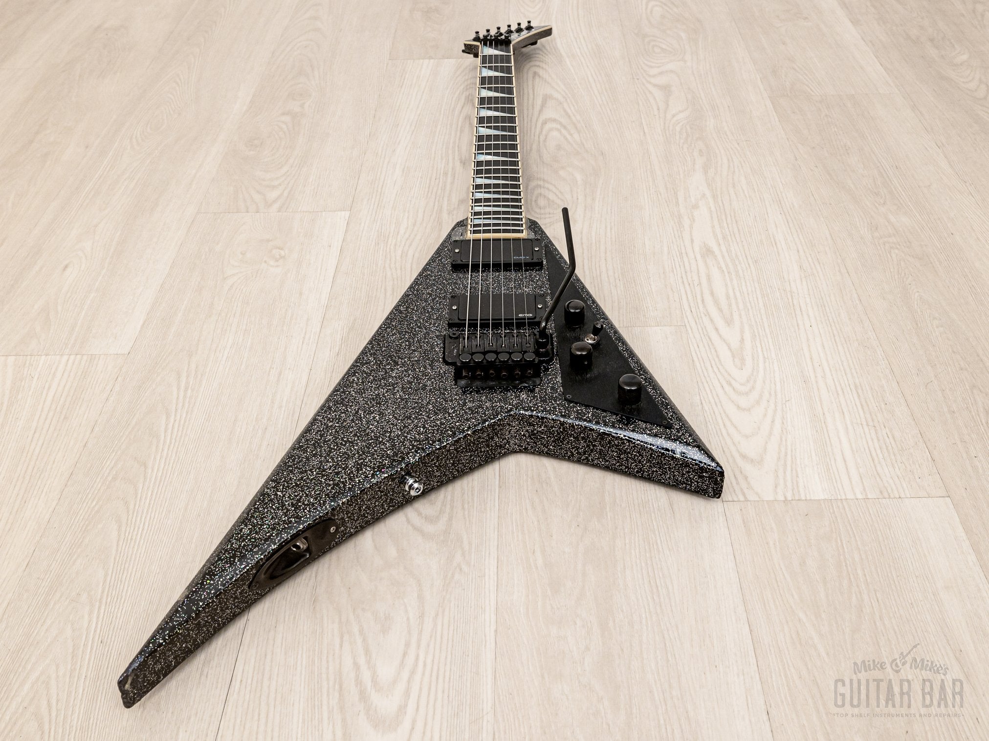 1994 Jackson USA Randy Rhoads RR1 Flying V Holoflake w/ EMG, Case