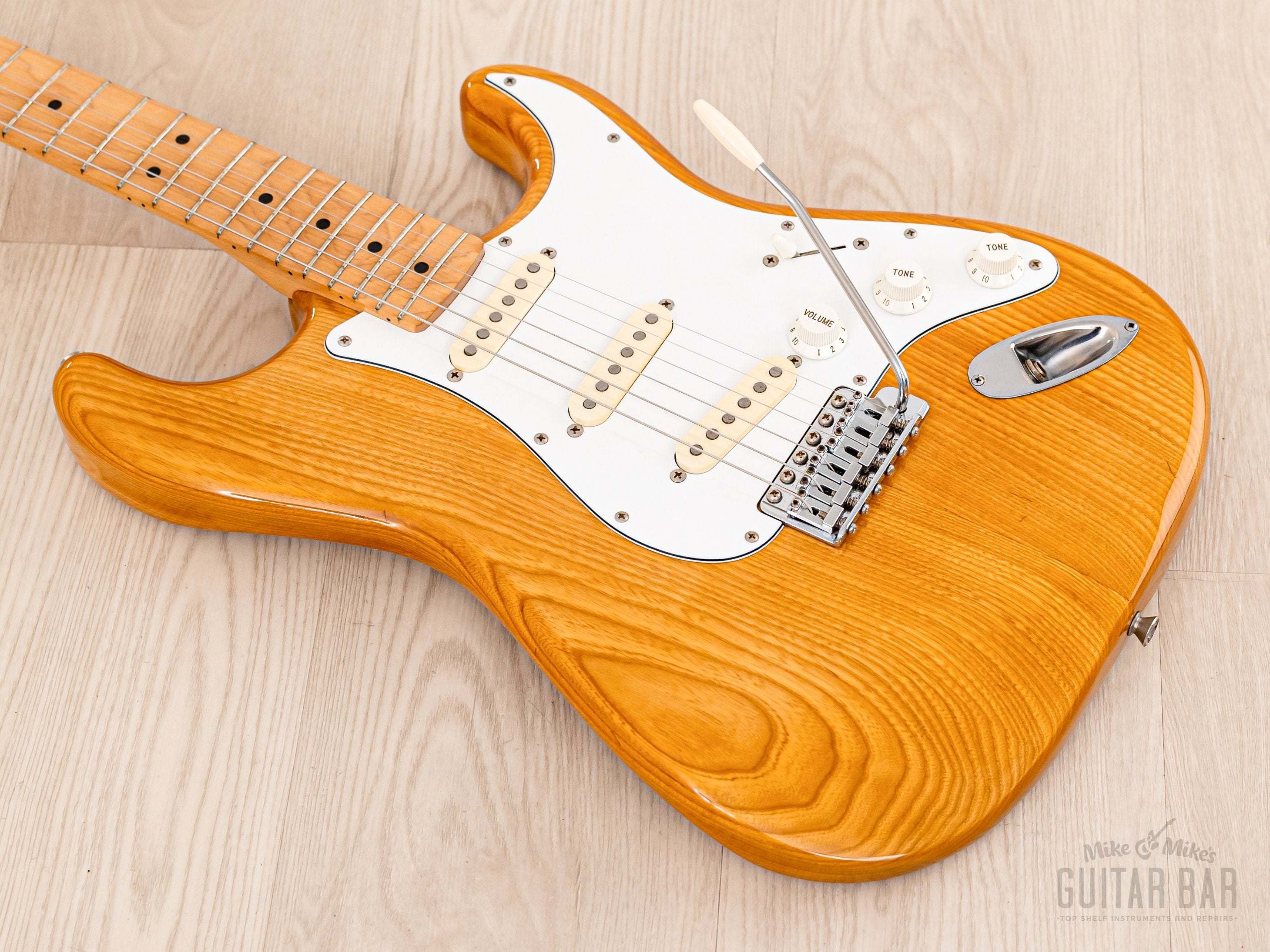 1990 Fender Stratocaster ‘72 Vintage Reissue ST72-500 Natural Ash w/ Case, Japan MIJ Fujigen