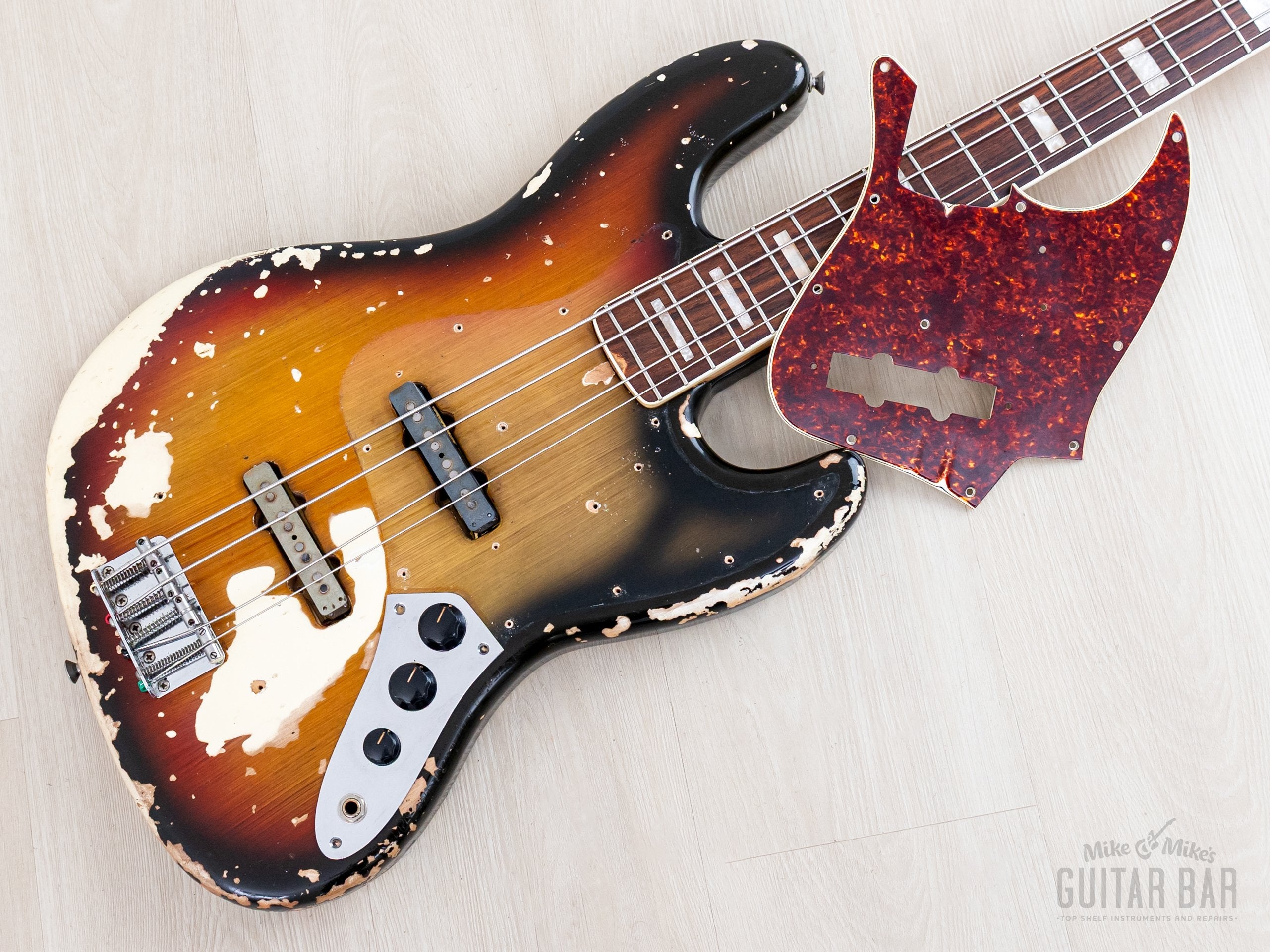 1969 Fender Jazz Bass Sunburst Faux Burst Vintage Bass w/ Case