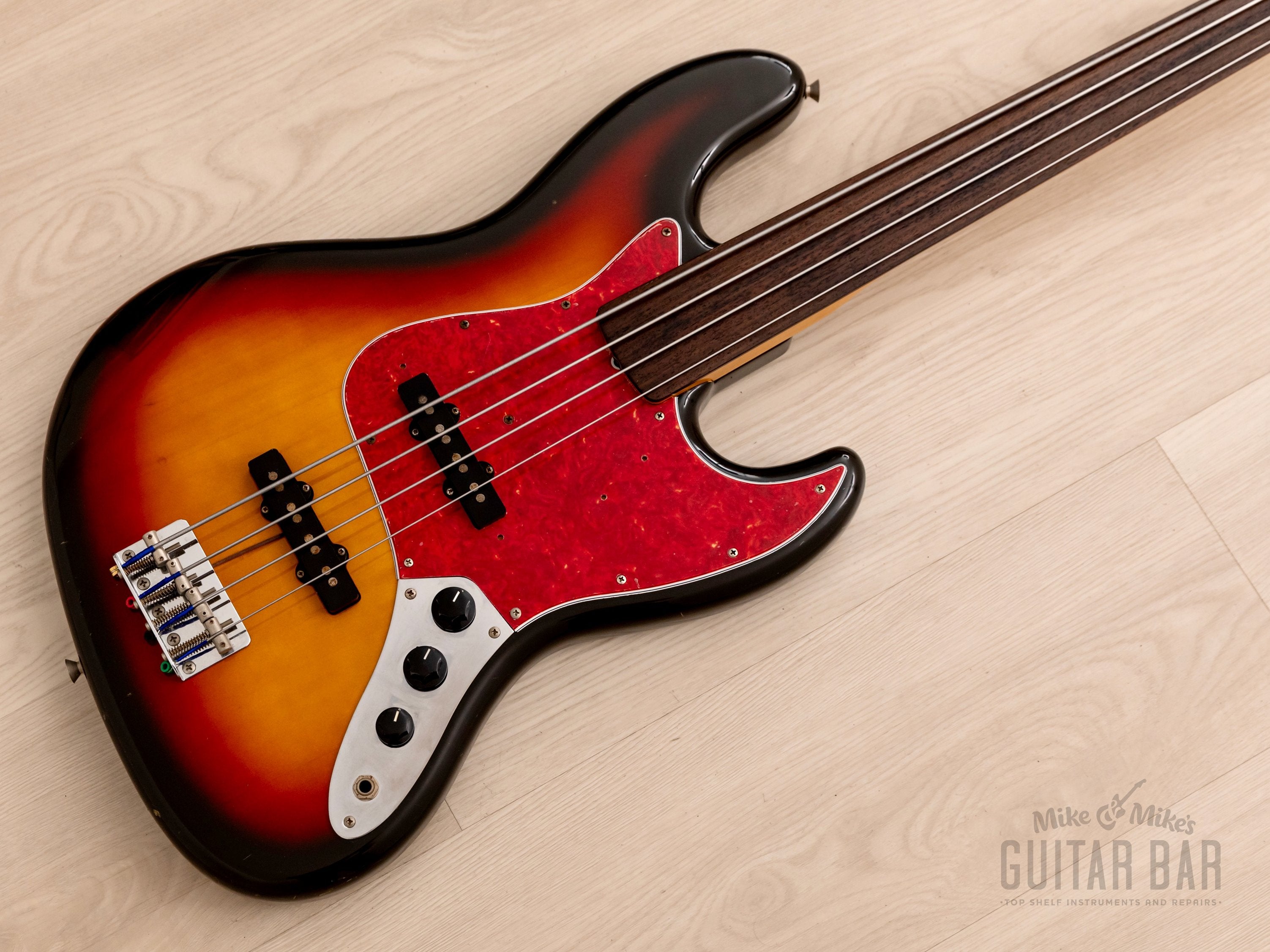 1989 Fender Jazz Bass Fretless ‘62 Vintage Reissue JB62-60FL Sunburst,  Japan MIJ Fujigen