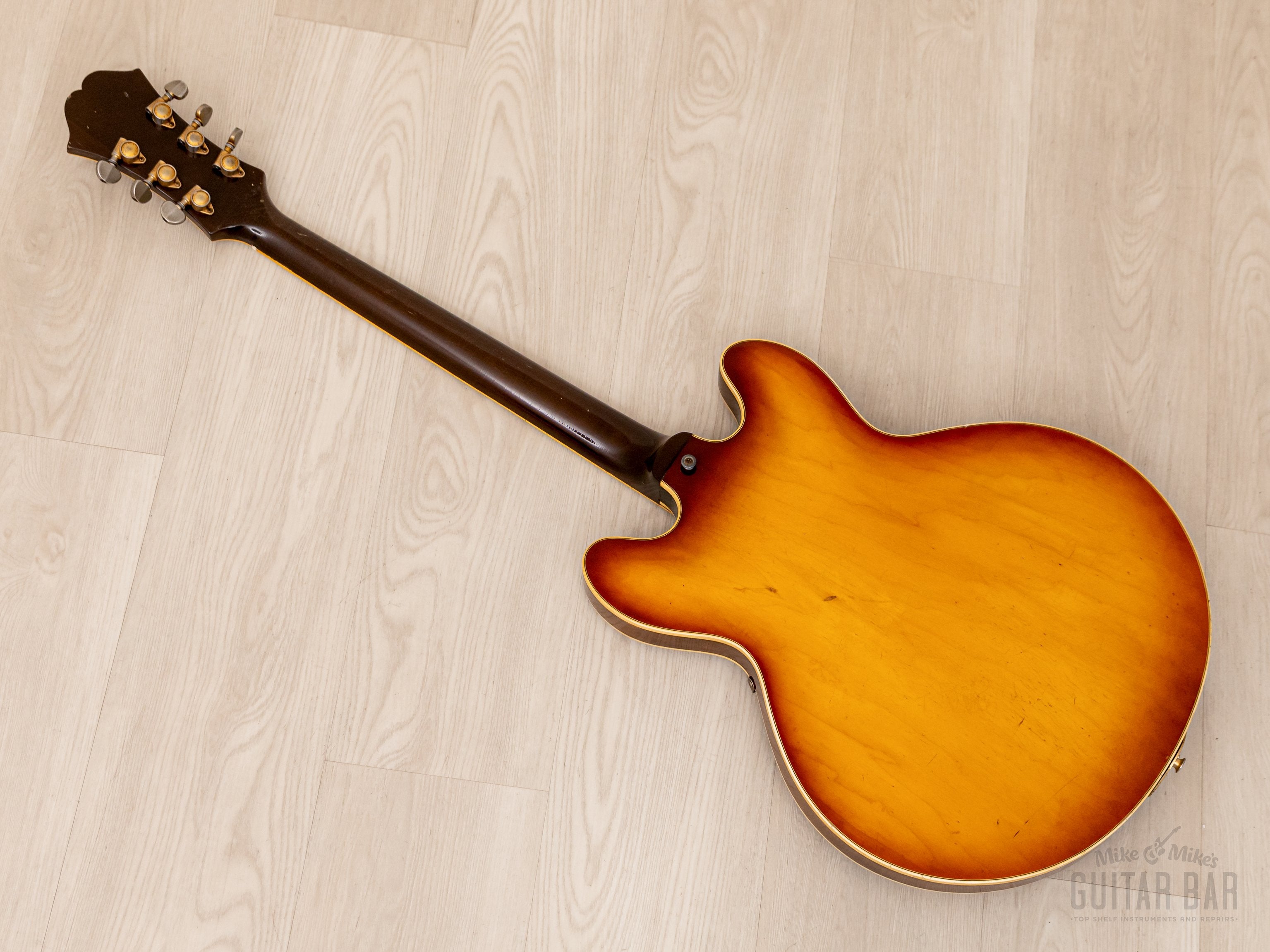 1966 Epiphone Sheraton E212T Vintage Semi-Hollow Guitar Royal Tan w/ Pat # Mini Humbuckers, Case