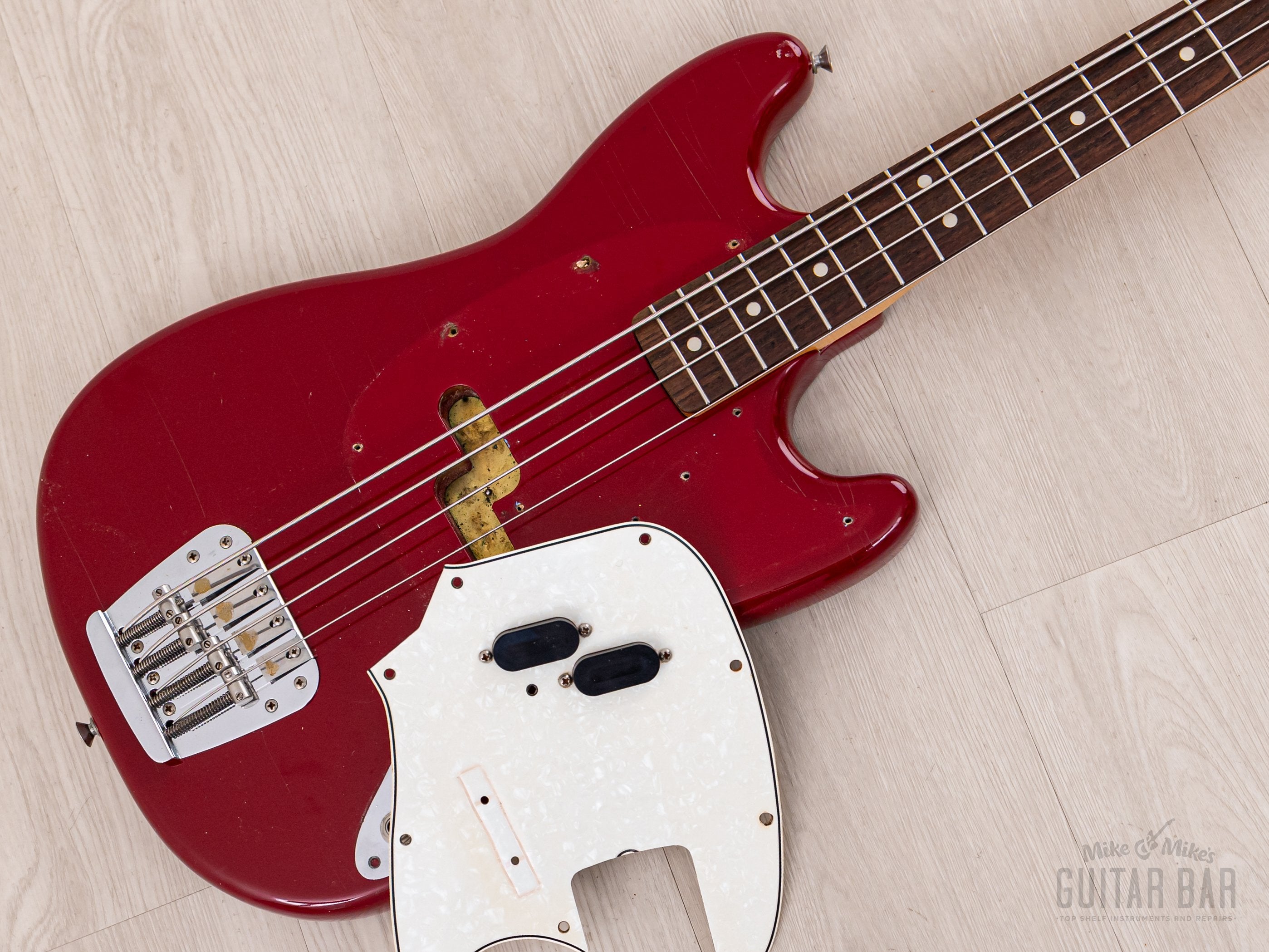 1966 Fender Mustang Bass Vintage Short Scale Dakota Red, 100% Original w/ Case