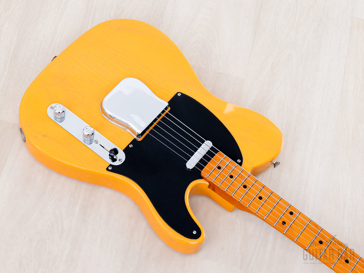 1999 Fender American Vintage 52 Telecaster Butterscotch, body angled view
