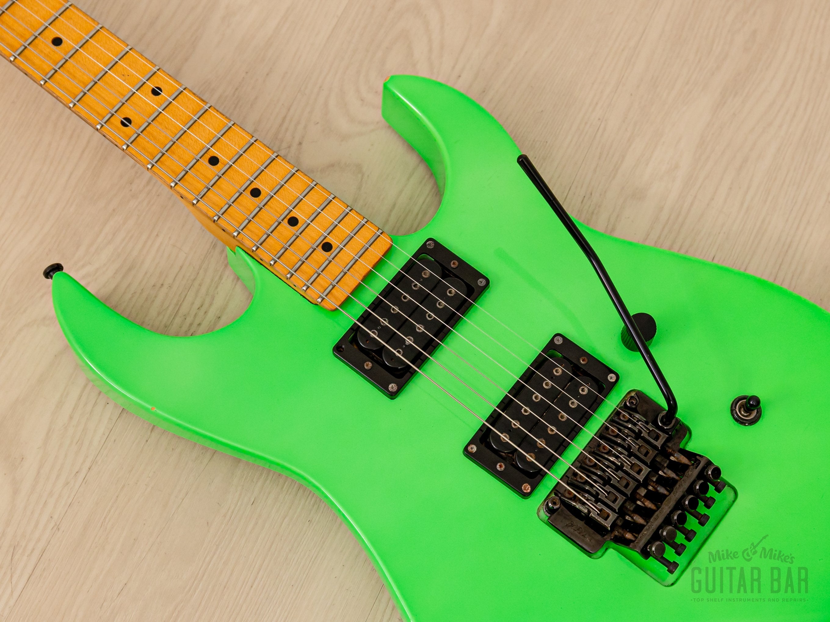 1990 B.C. Rich NJ Series Gunslinger GS-MR851 Slime, Neon Green, C.C. DeVille