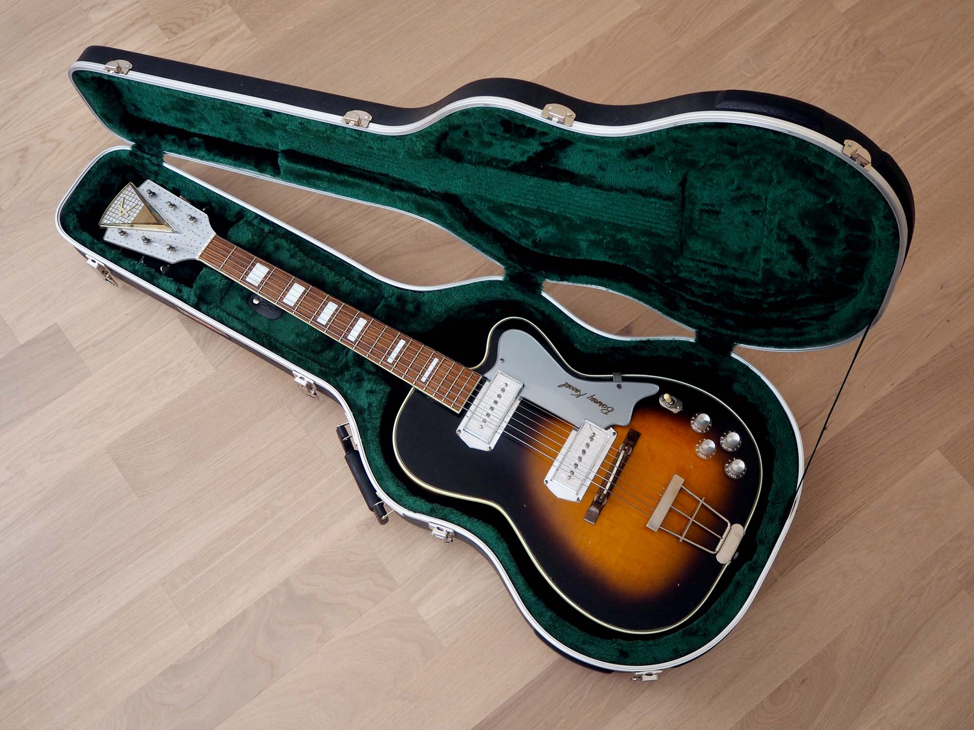 1950s Kay Barney Kessel Pro K1700 Vintage Electric Guitar w/ Kleenex Box P-35, Kelvinator & Case