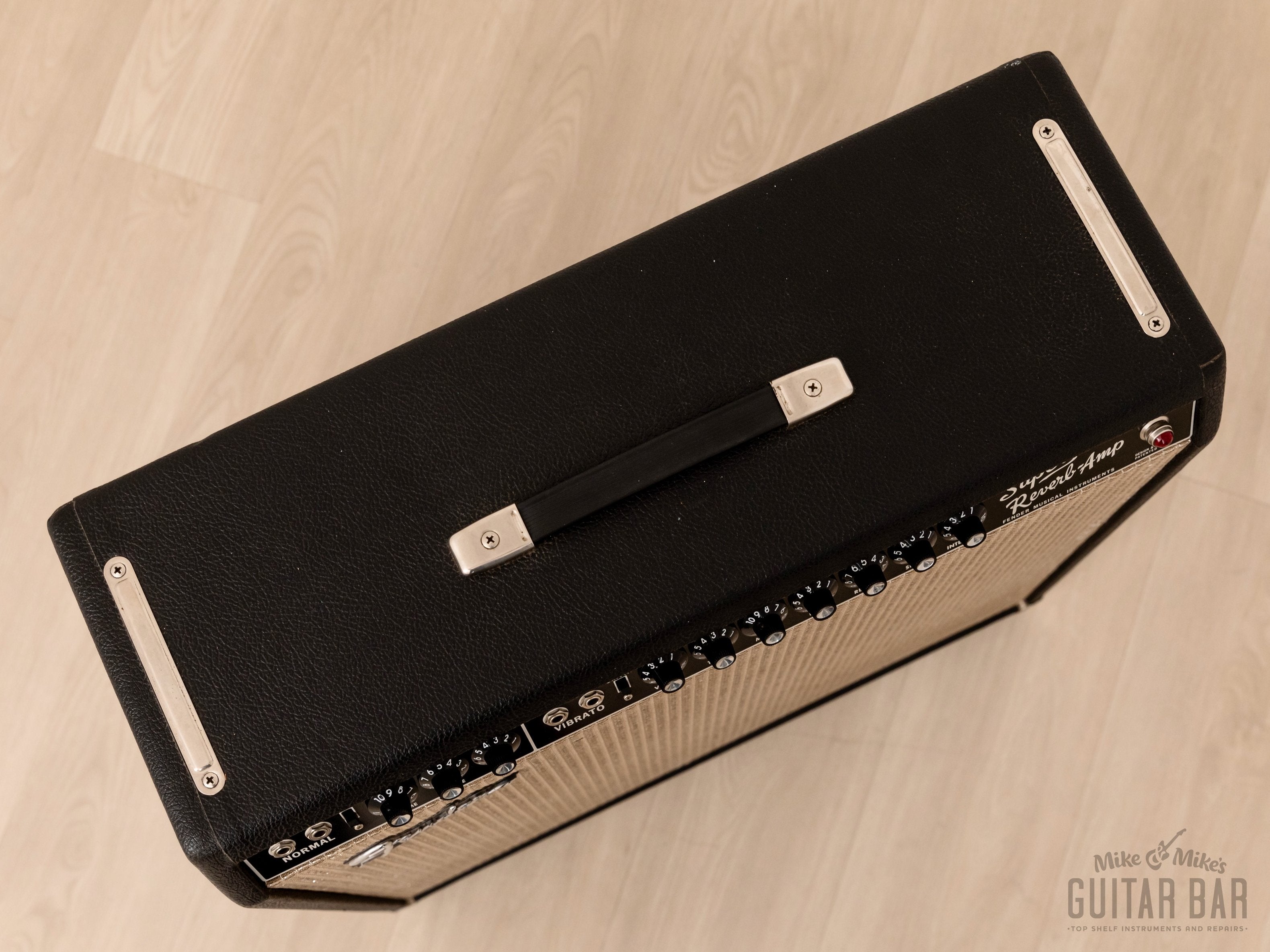 1965 Fender Super Reverb Black Panel Vintage Tube Amp AB763 w/ Ceramic Speakers, Cover & Ftsw