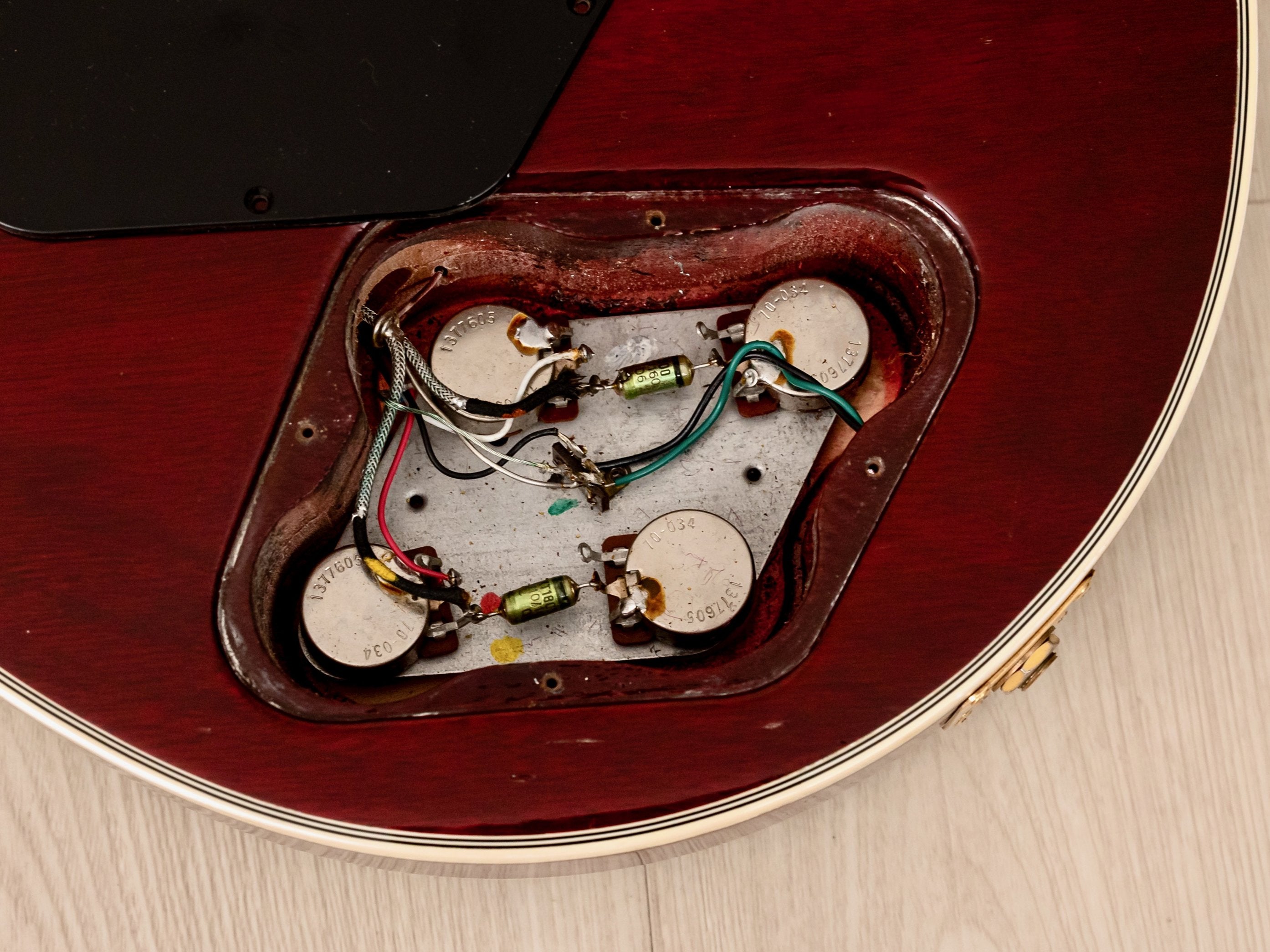 1976 Gibson Les Paul Custom Vintage Electric Guitar Wine Red w/ T Tops, Case