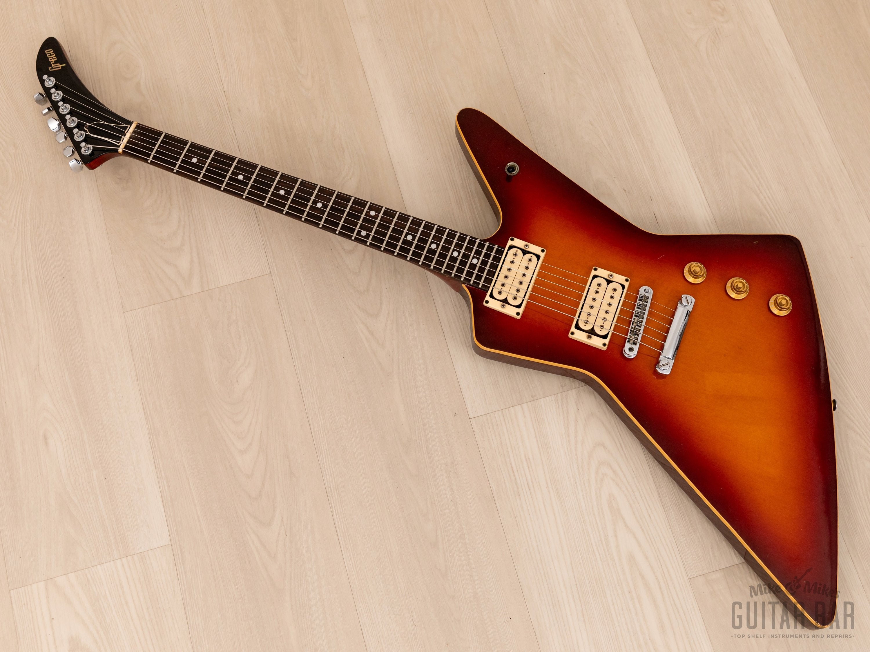 1978 Greco EX800HR Explorer Vintage Guitar Flame Maple Top w/ ESP Pickups & Case, Japan Fujigen