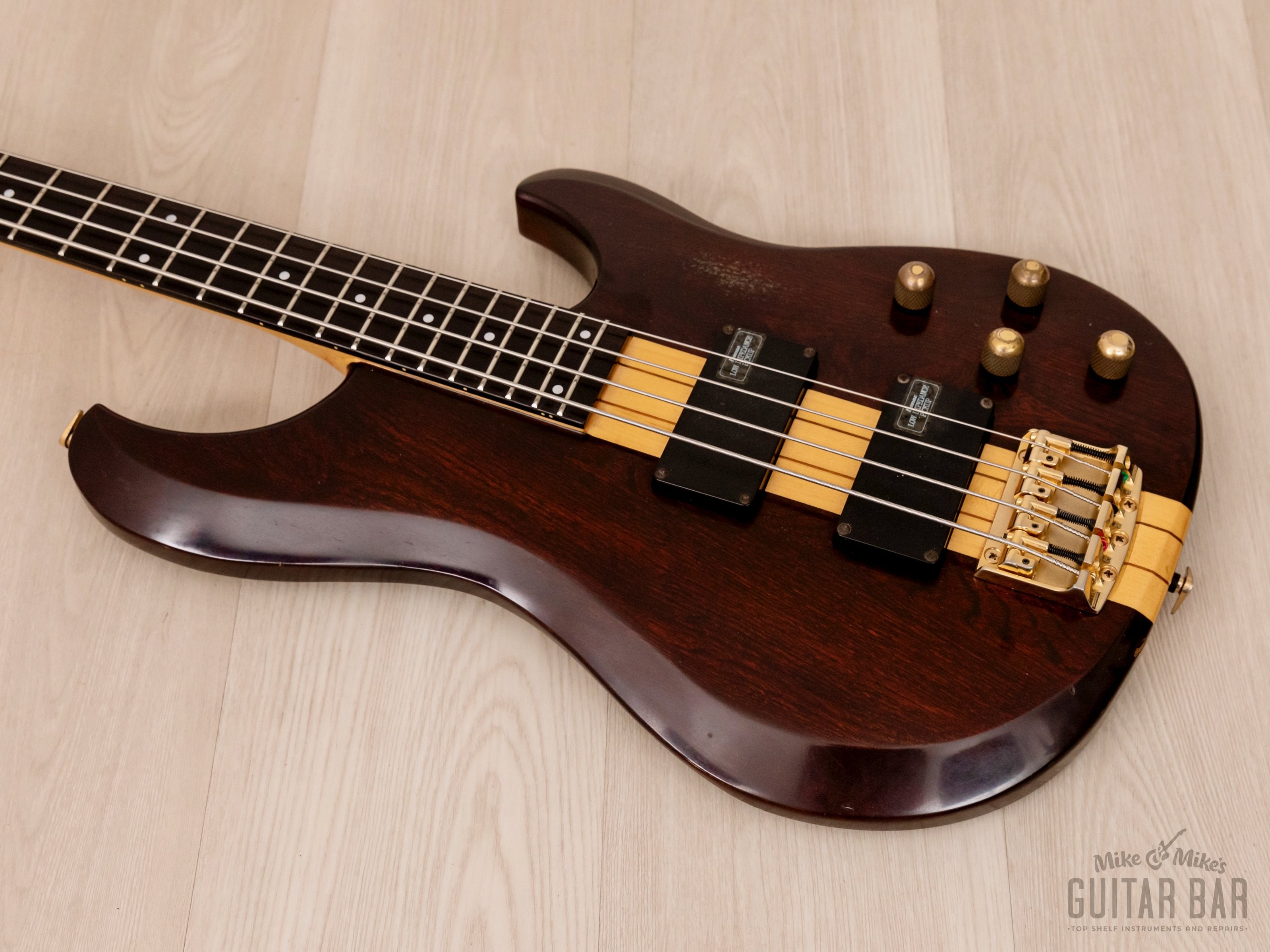 1985 Ibanez Musician MC924 DS Vintage Neck Through Bass Guitar Dark Stain w/ Hangtag, Japan