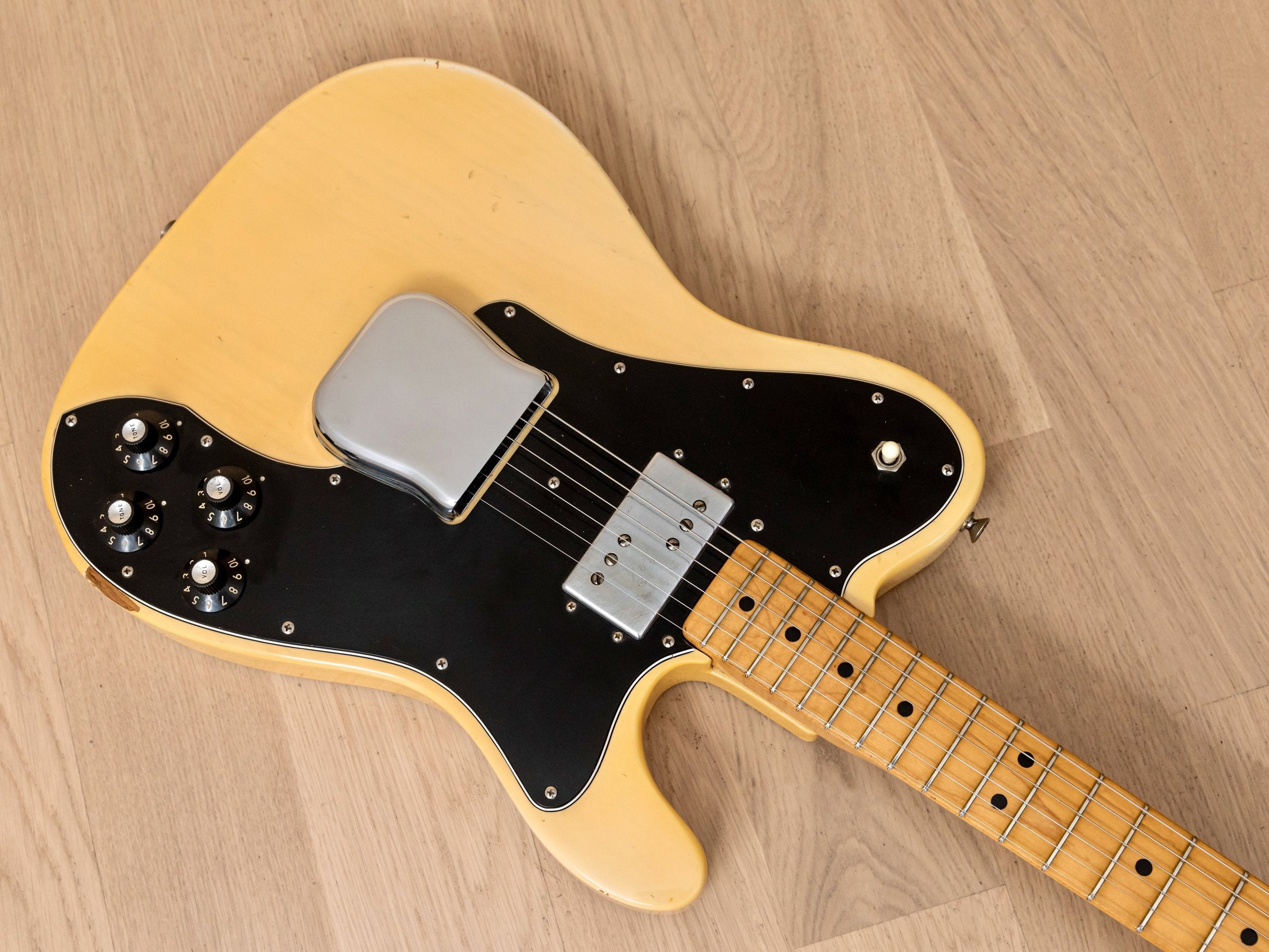 1973 Fender Telecaster Custom Vintage Guitar Blonde w/ Case, Wide Range