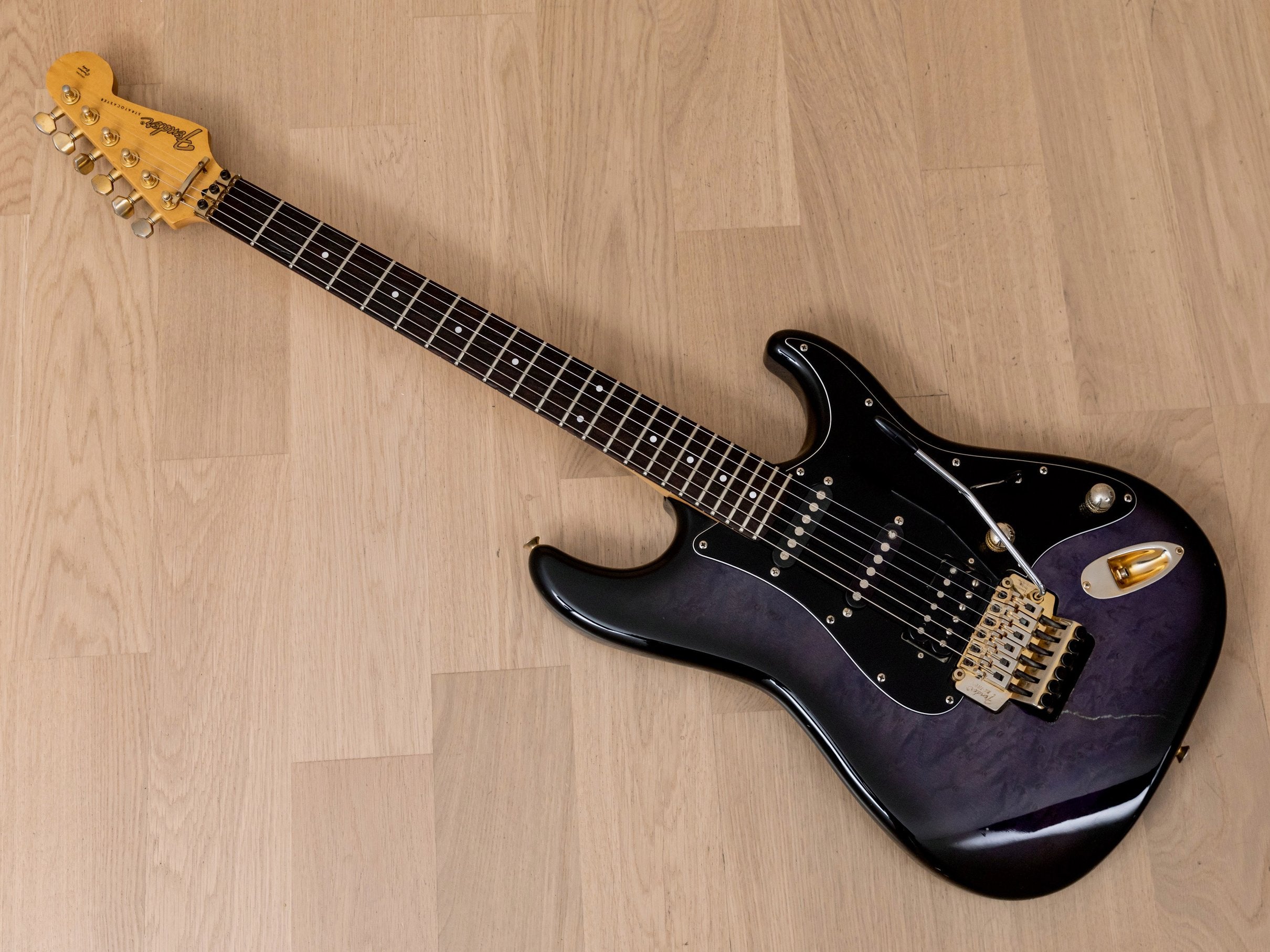 1990 Fender STR-680 Pro-Feel SSH Stratocaster Blueberry Burst w/ Floyd Rose, Japan MIJ Fujigen