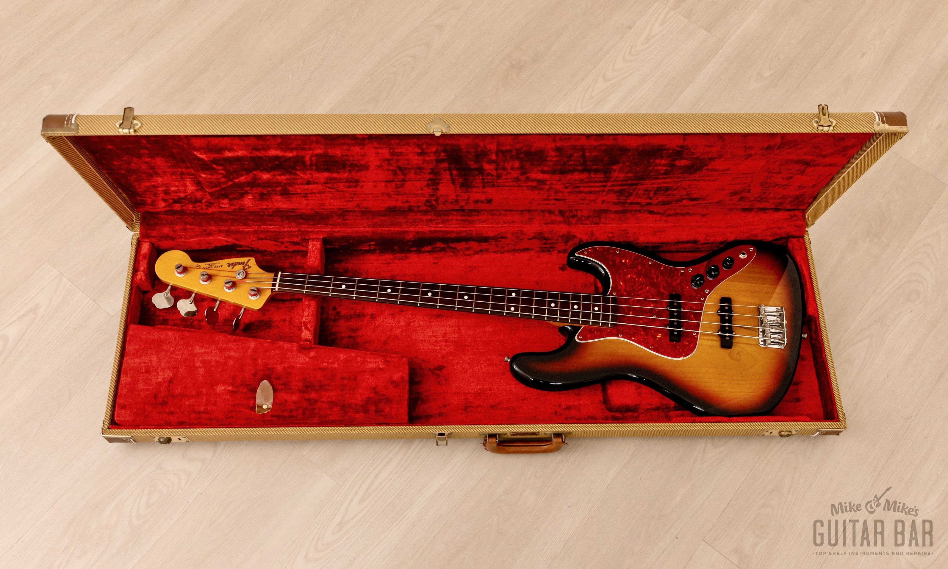 2000 Fender Jazz Bass ‘62 Vintage Reissue JB62-75US Sunburst w/ USA Pickups & G&G Tweed Case, Japan CIJ