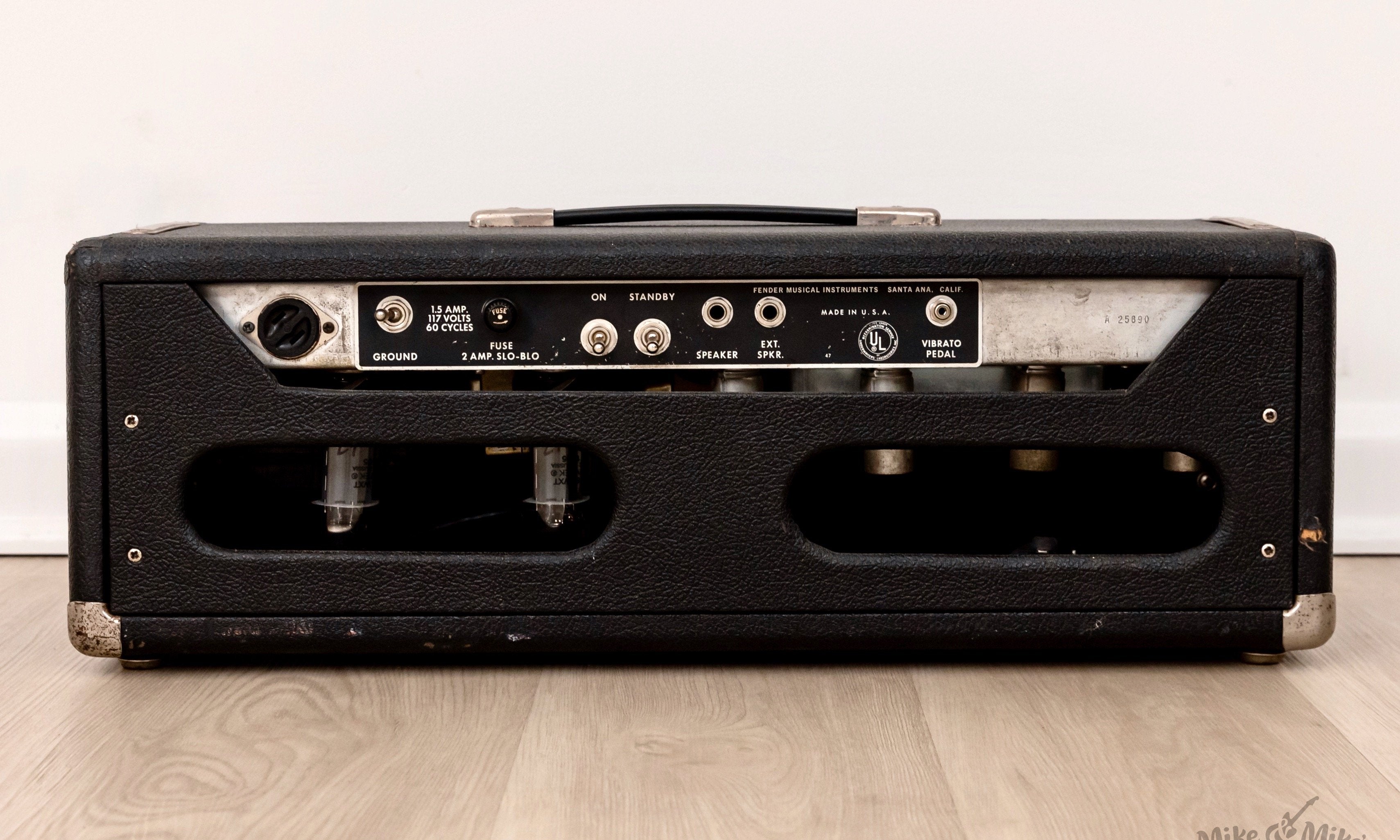 1967 Fender Bandmaster Black Panel Vintage Piggyback Tube Amp Head, AB763