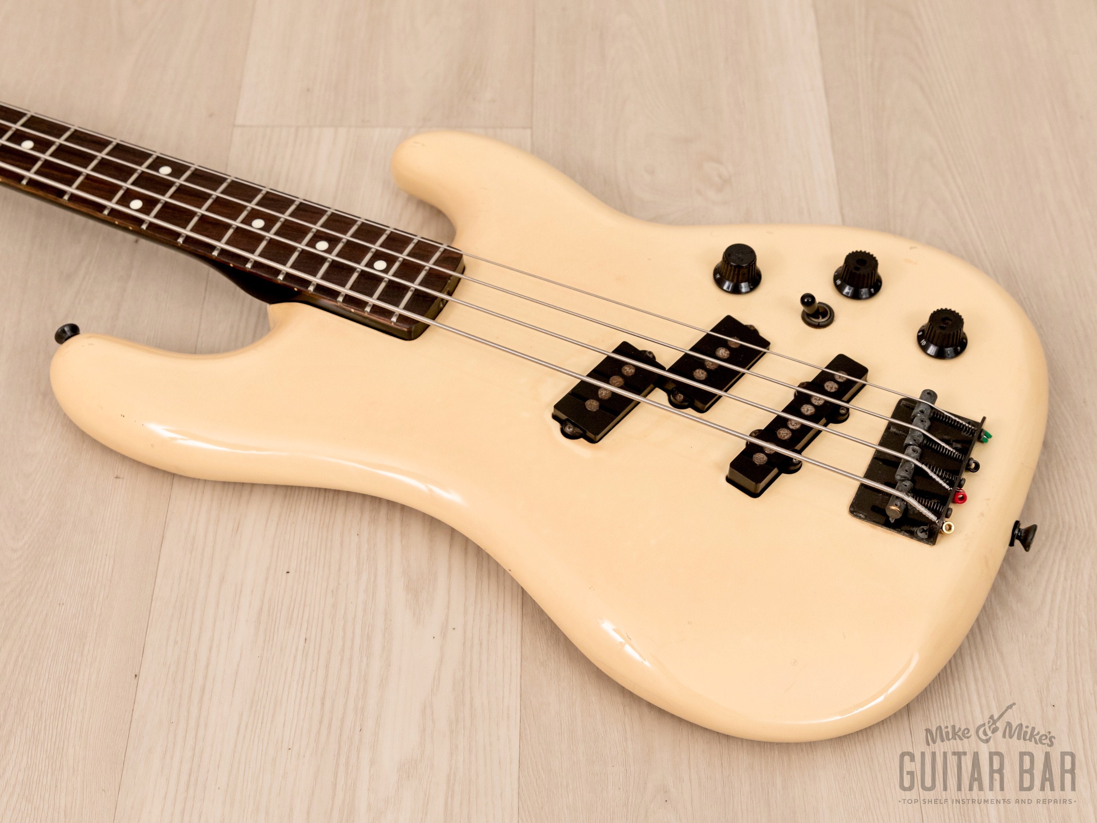1985 Fender Boxer Series Jazz Bass Special PJ-535 Vintage PJ Bass Snow White Medium Scale, Japan MIJ Fujigen