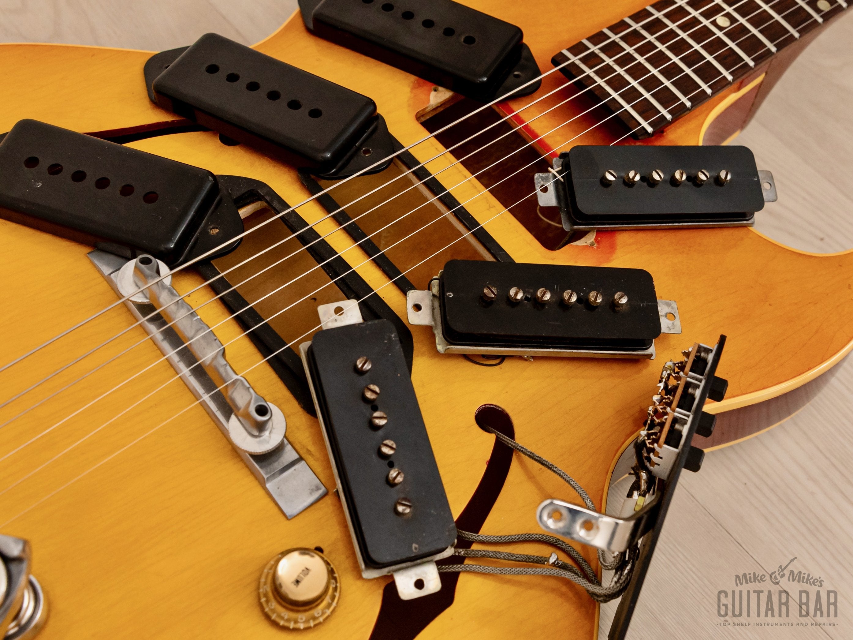 1966 Gibson ES-125 TC Vintage Hollowbody Guitar 3 Pickup P-90 Mod w/ Bigsby & Case