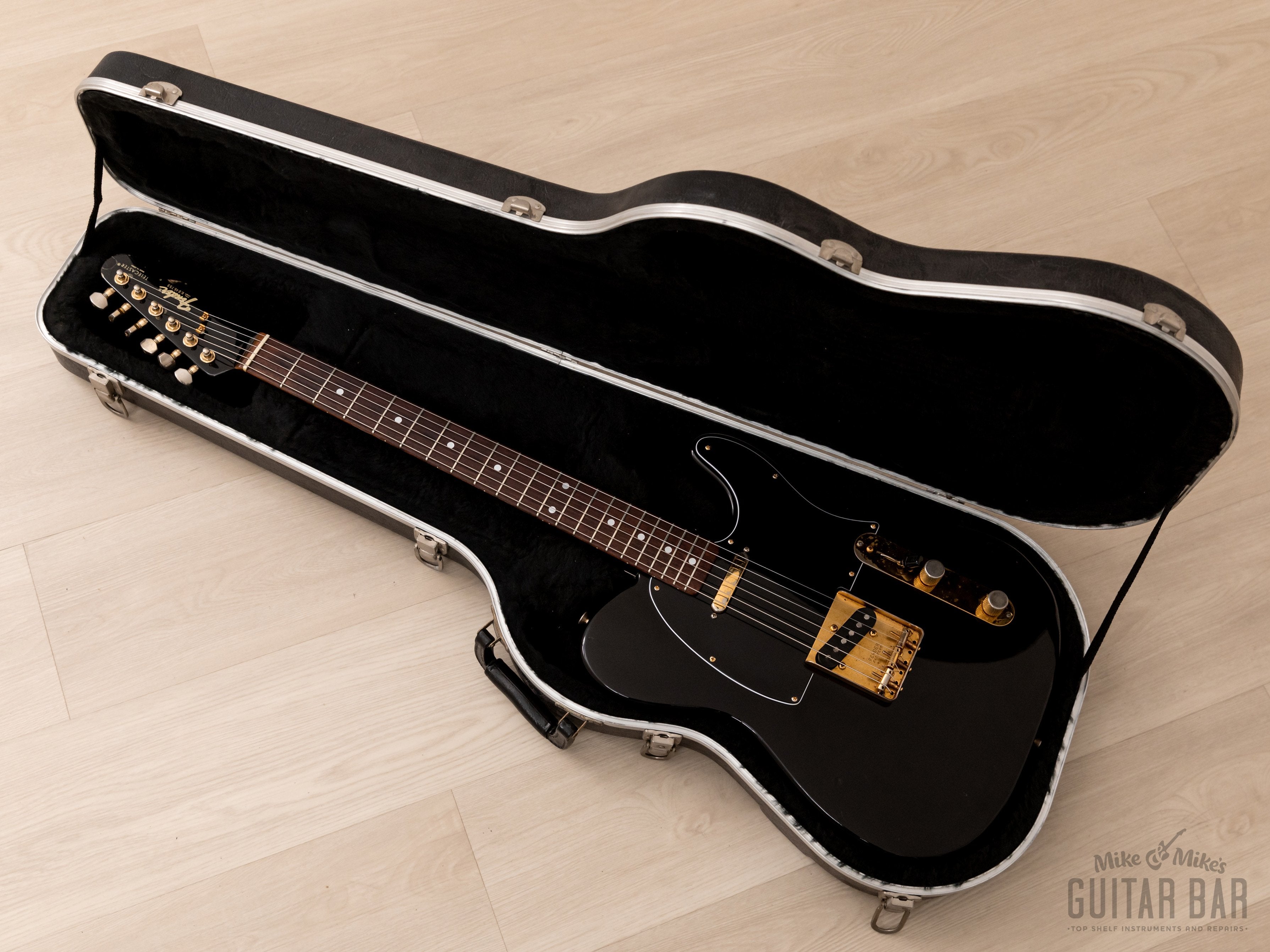 1988 Fender Telecaster TLG60-80 Vintage Guitar Black w/ Gold Hardware & Case, Japan MIJ Fujigen