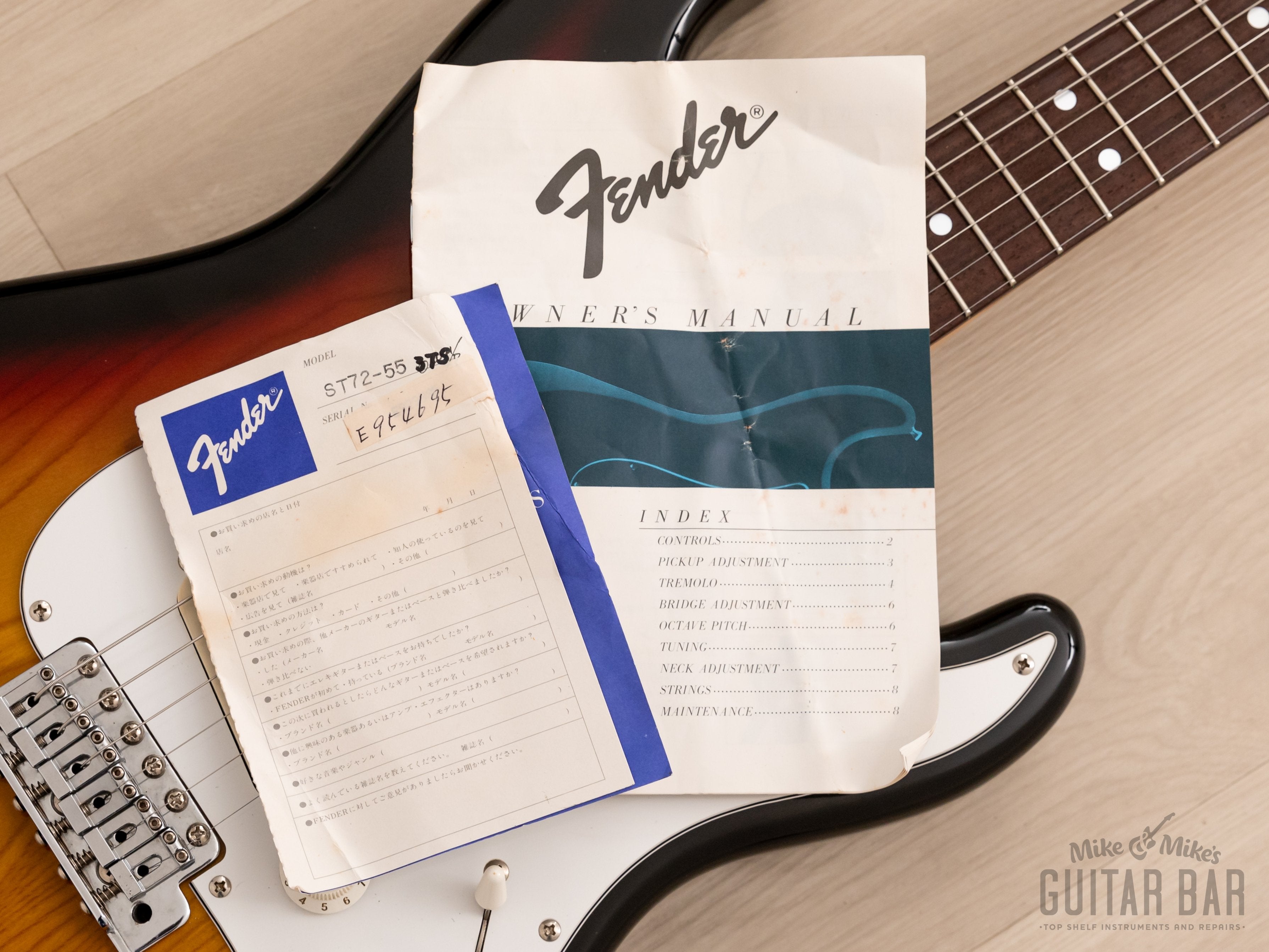 1989 Fender Stratocaster ‘72 Vintage Reissue ST72-55 Sunburst w/ USA Pickups & Hangtags, Japan MIJ Fujigen