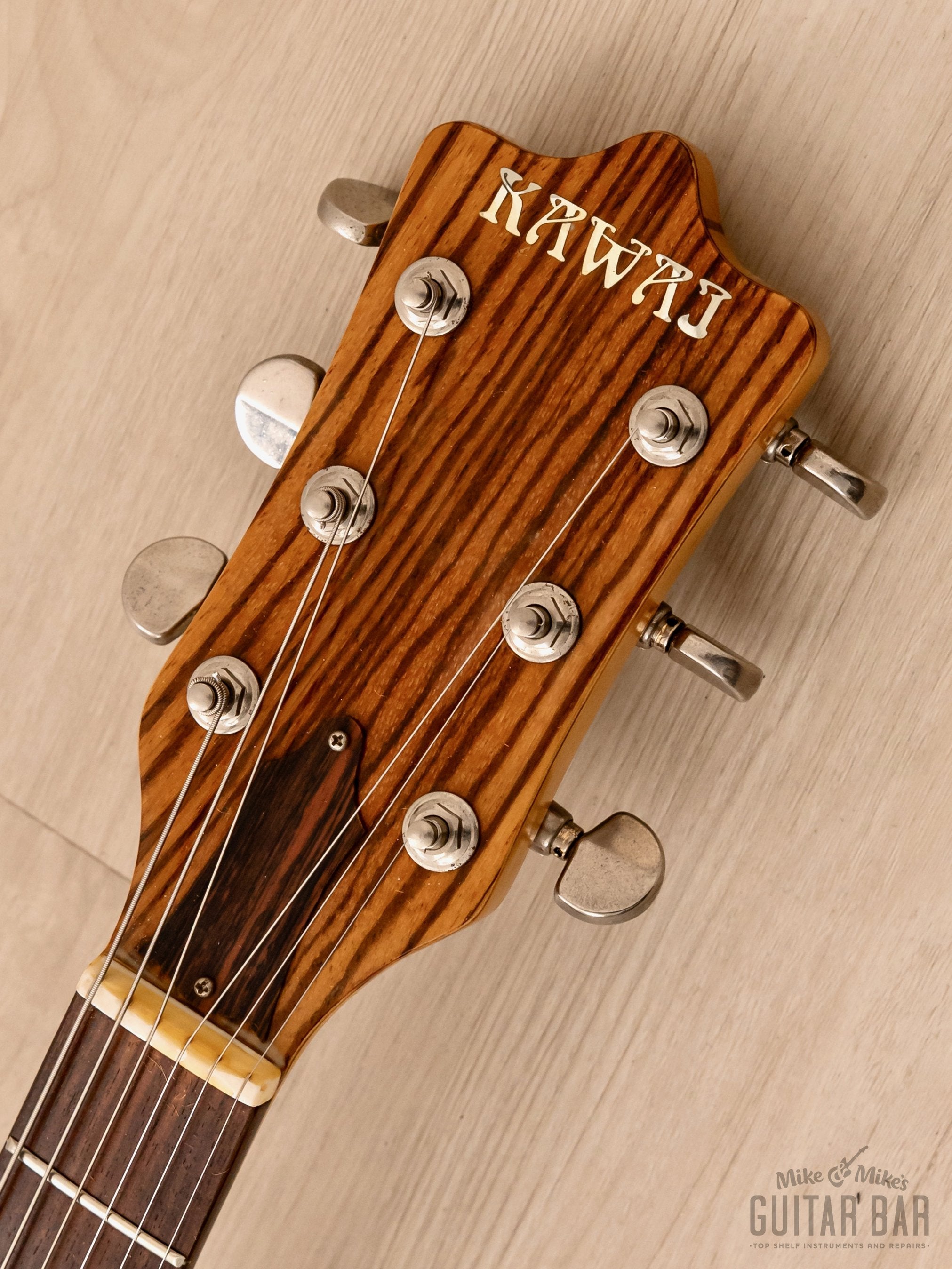 1980s Kawai F-1 Jr Vintage Neck Through Electric Guitar, Stainless Steel 24 Fret w/ Case, Japan
