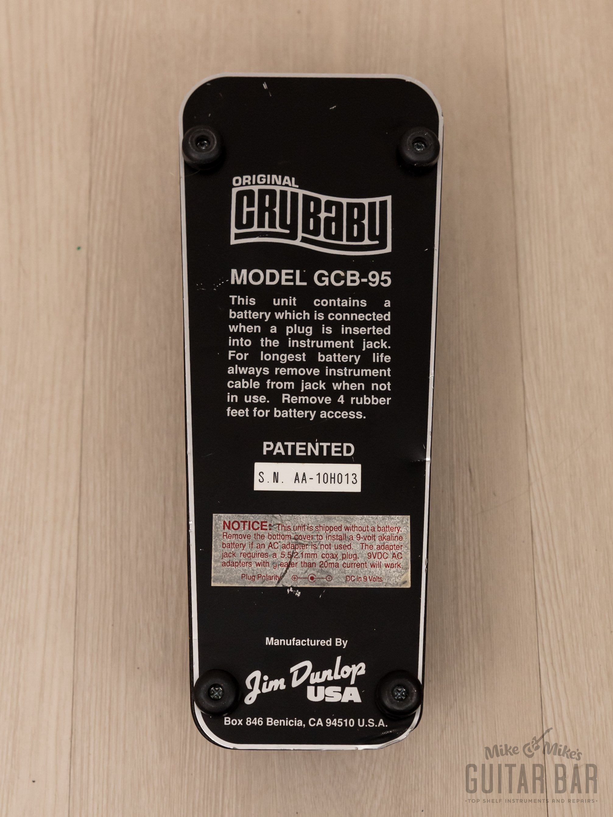 Dunlop Crybaby Model GCB-95 Wah Guitar Effects Pedal