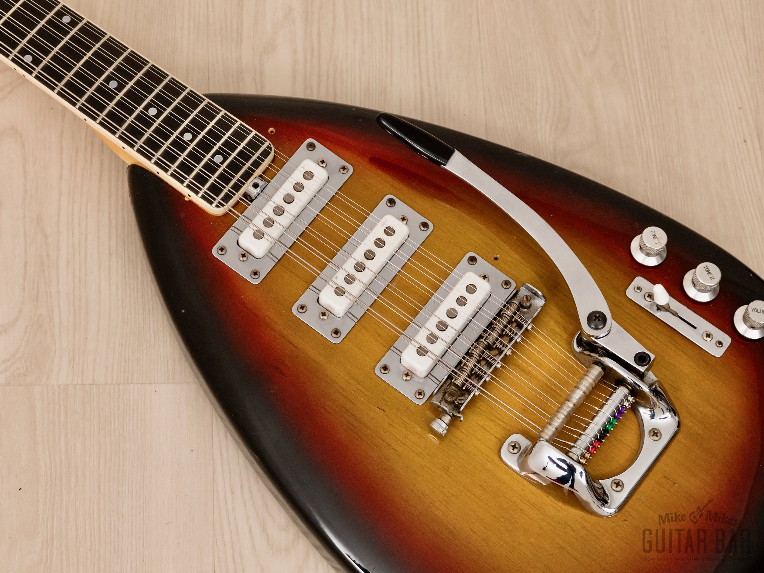 1960s Vox Mark XII 12 String Vintage Electric Guitar Teardrop w/ Case, Italy Eko