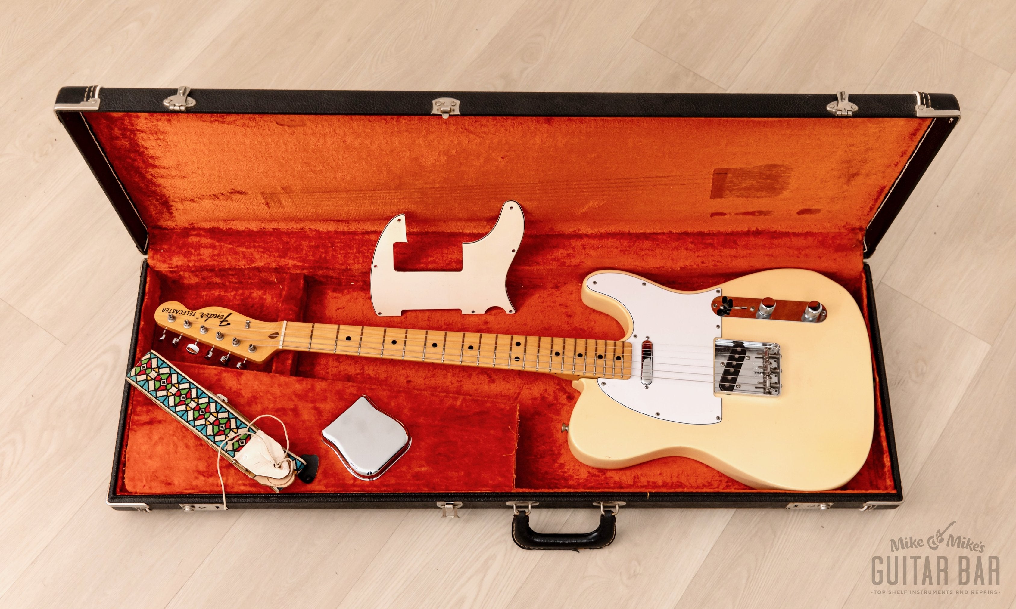 1970 Fender Telecaster Vintage Guitar Olympic White w/ Case, Ace Strap