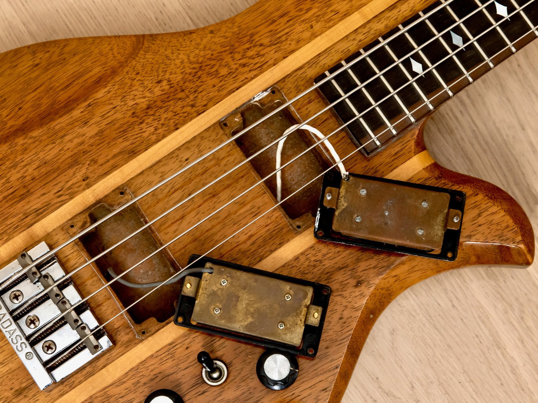 1977 BC Rich Eagle HH Vintage Neck Through Bass, Koa w/ Flight Case