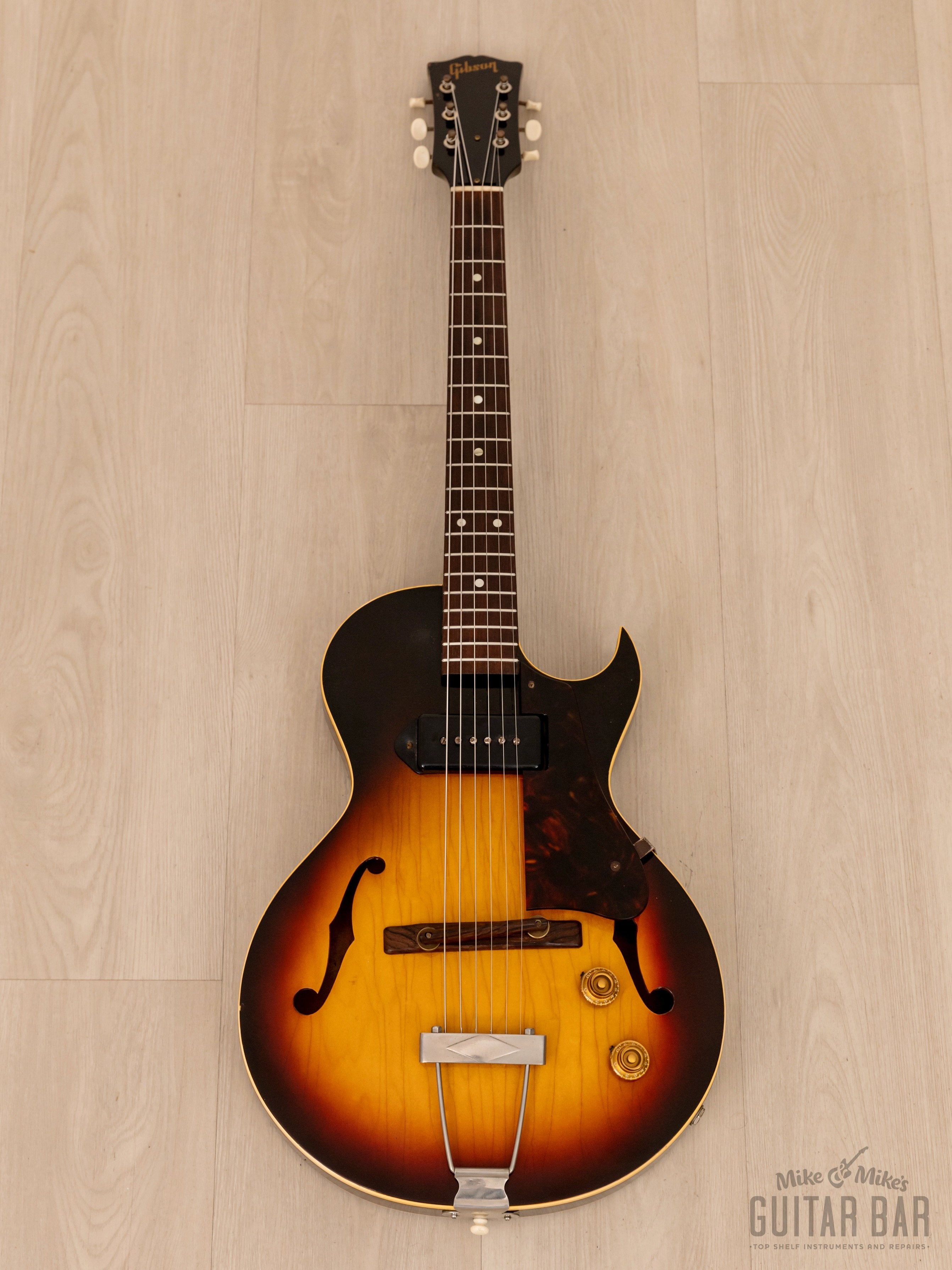 1959 Gibson ES-140T Vintage 3/4 Hollowbody Guitar Sunburst w/ P-90, Hangtag & Case