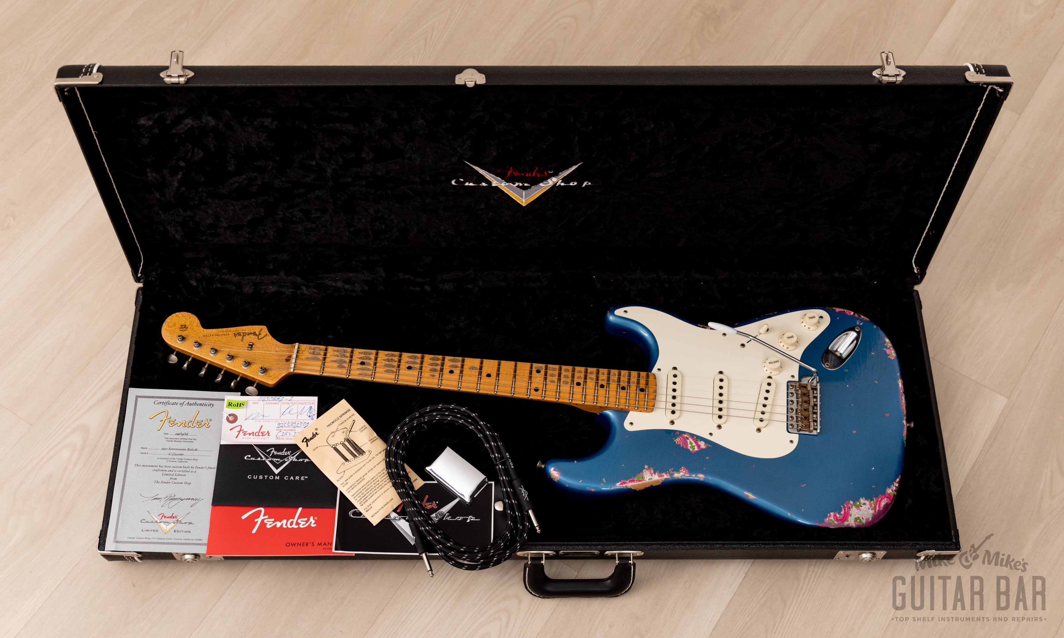 2016 Fender Custom Shop 1957 Heavy Relic Stratocaster, Lake Placid Blue over Pink Paisley w/ Case, COA, Tags