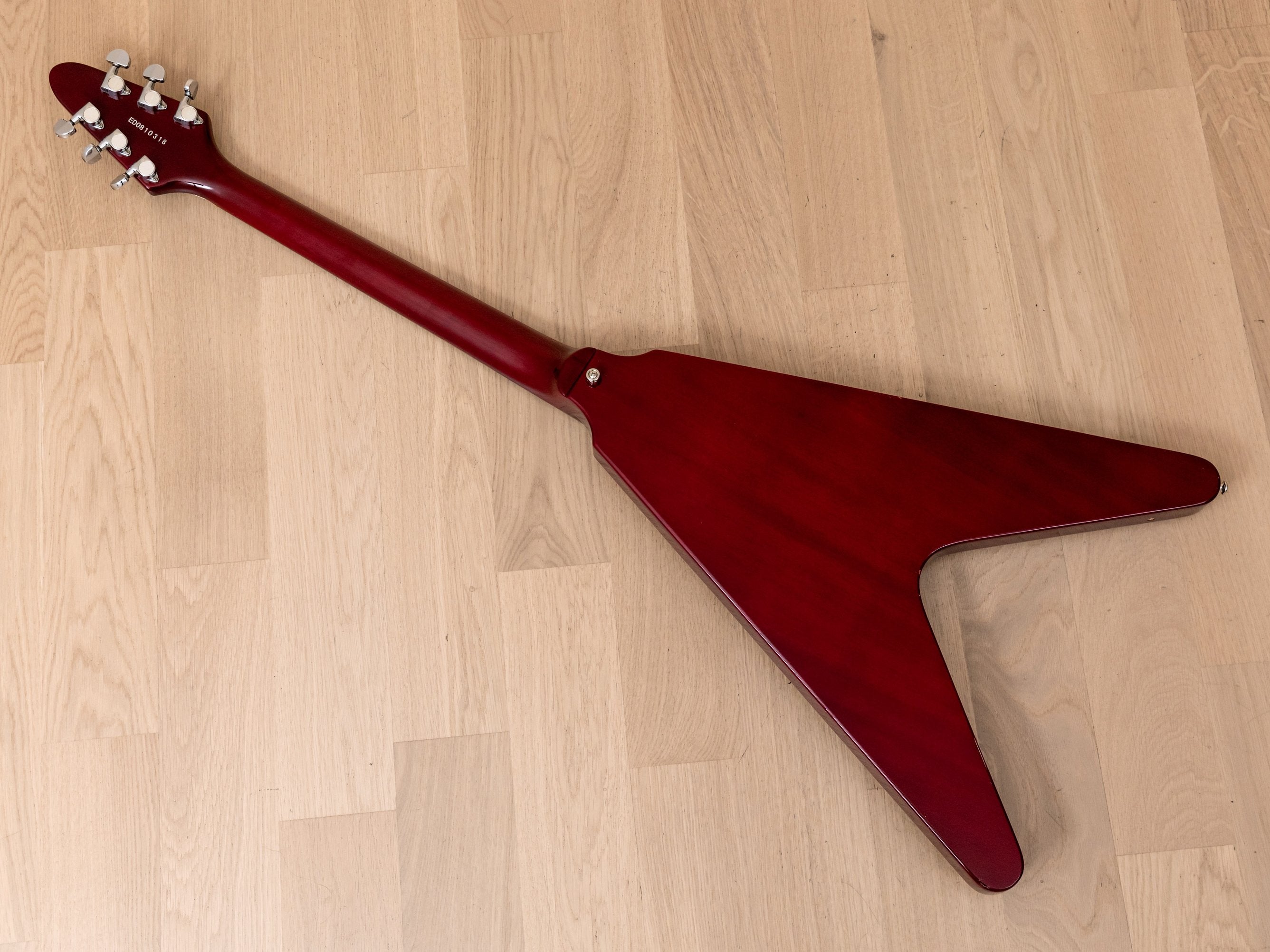 2008 Edwards by ESP E-FV-85D Flying V 67-Style Electric Guitar Cherry w/ USA Duncans, Japan