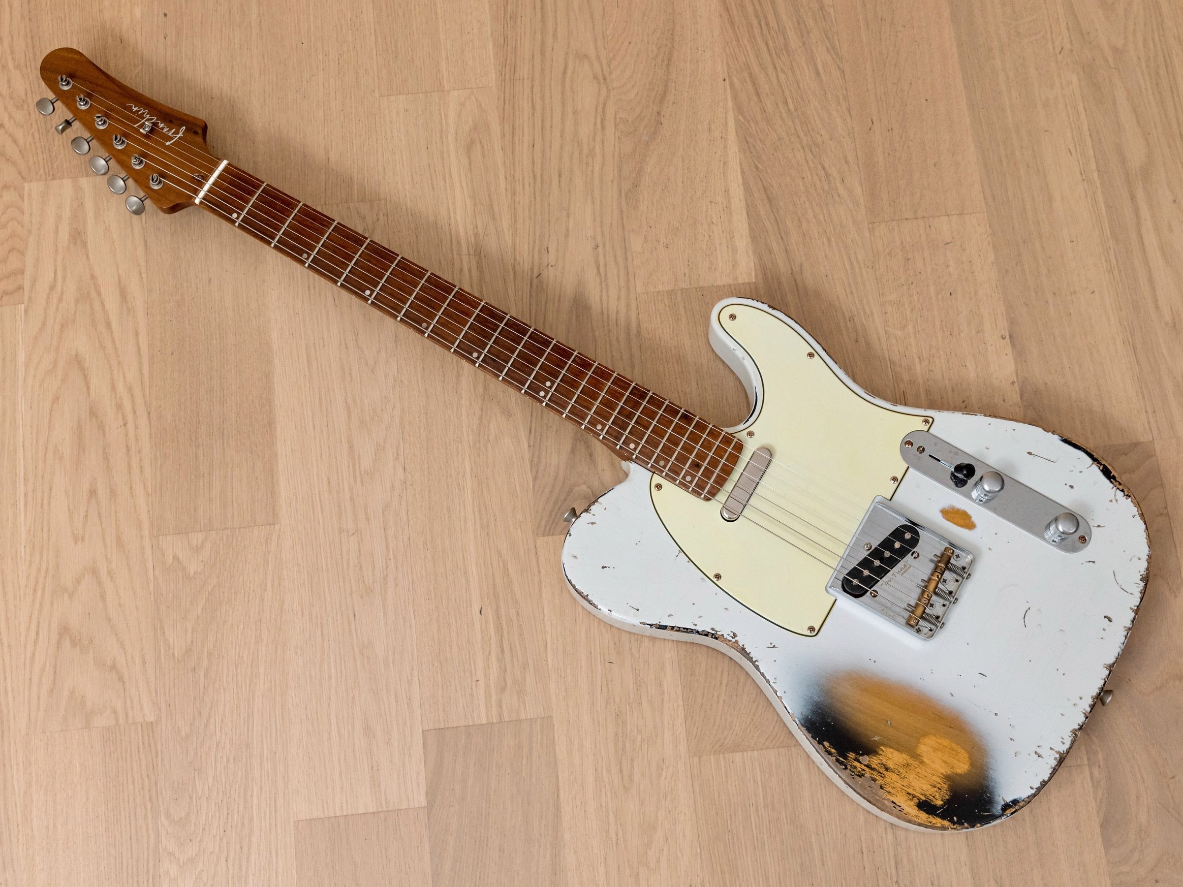 2022 Franchin Mars T-Style Relic Olympic White over Sunburst w/ Case, COA, Tags