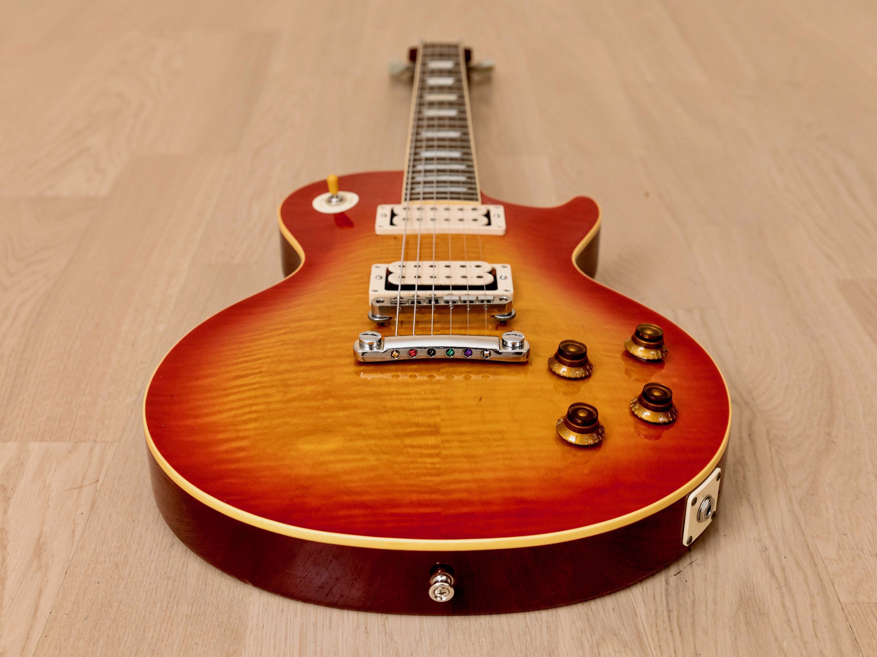 1983 Tokai Love Rock LS100 Flame Top Vintage Electric Guitar Cherry Sunburst w/ USA Dimarzios, Case