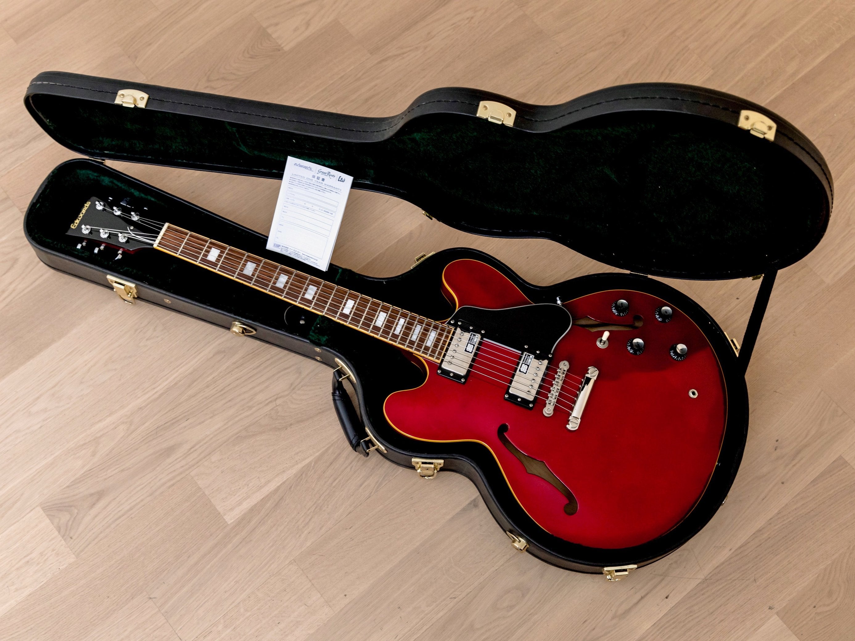 2006 ESP Edwards E-SA-118LT Carved Top 335 w/ 50s Neck, Cherry Lacquer Finish w/ Case & USA Duncan Pickups, Japan