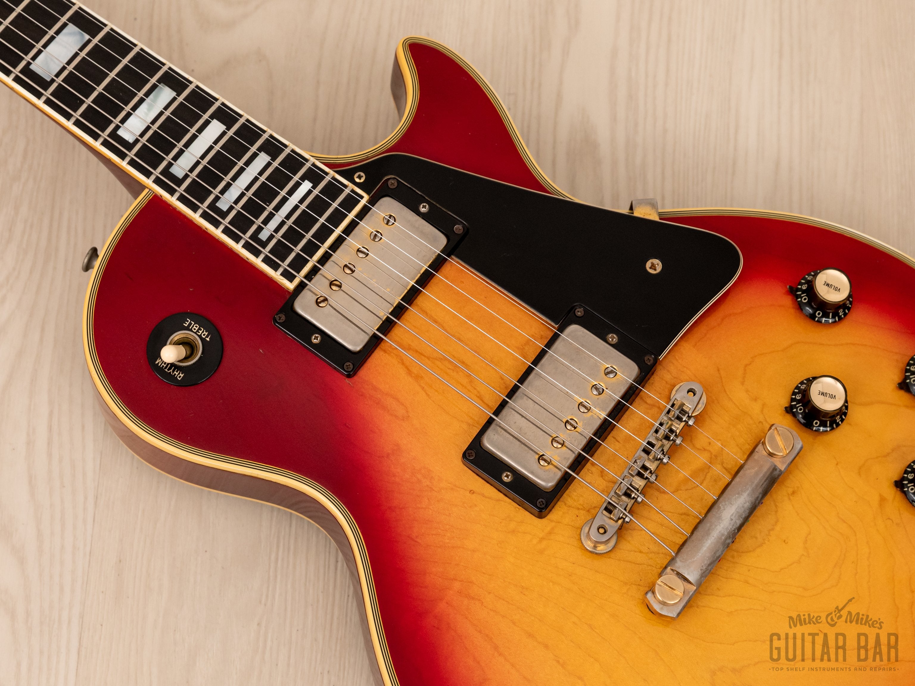 1975 Gibson Les Paul Custom Cherry Sunburst 100% Original w/ T-Tops, Big Neck, Case