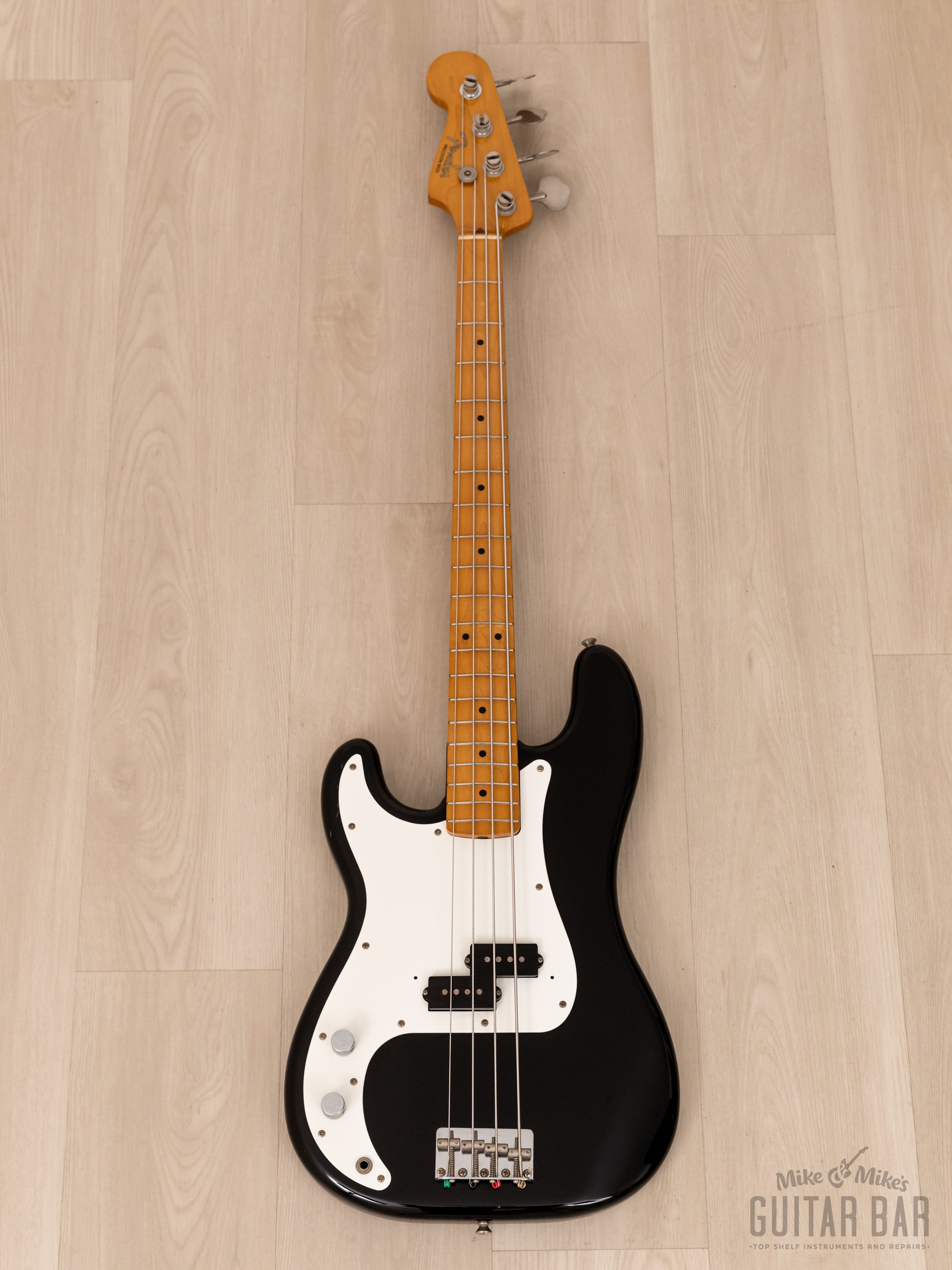 1988 Fender Precision Bass '57 Vintage Reissue Left-Handed PB57-55L Black, Japan MIJ Fujigen