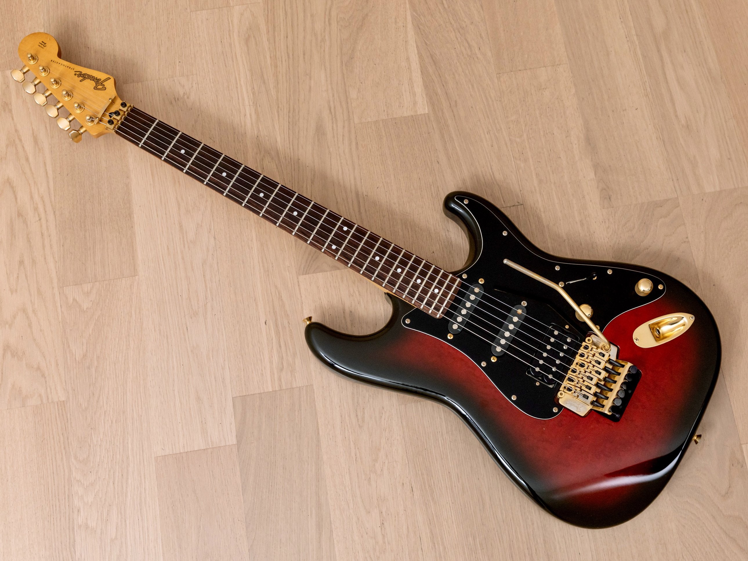 1990 Fender STR-680 Pro-Feel SSH Stratocaster Raspberry Burst w/ Floyd Rose, Japan MIJ Fujigen