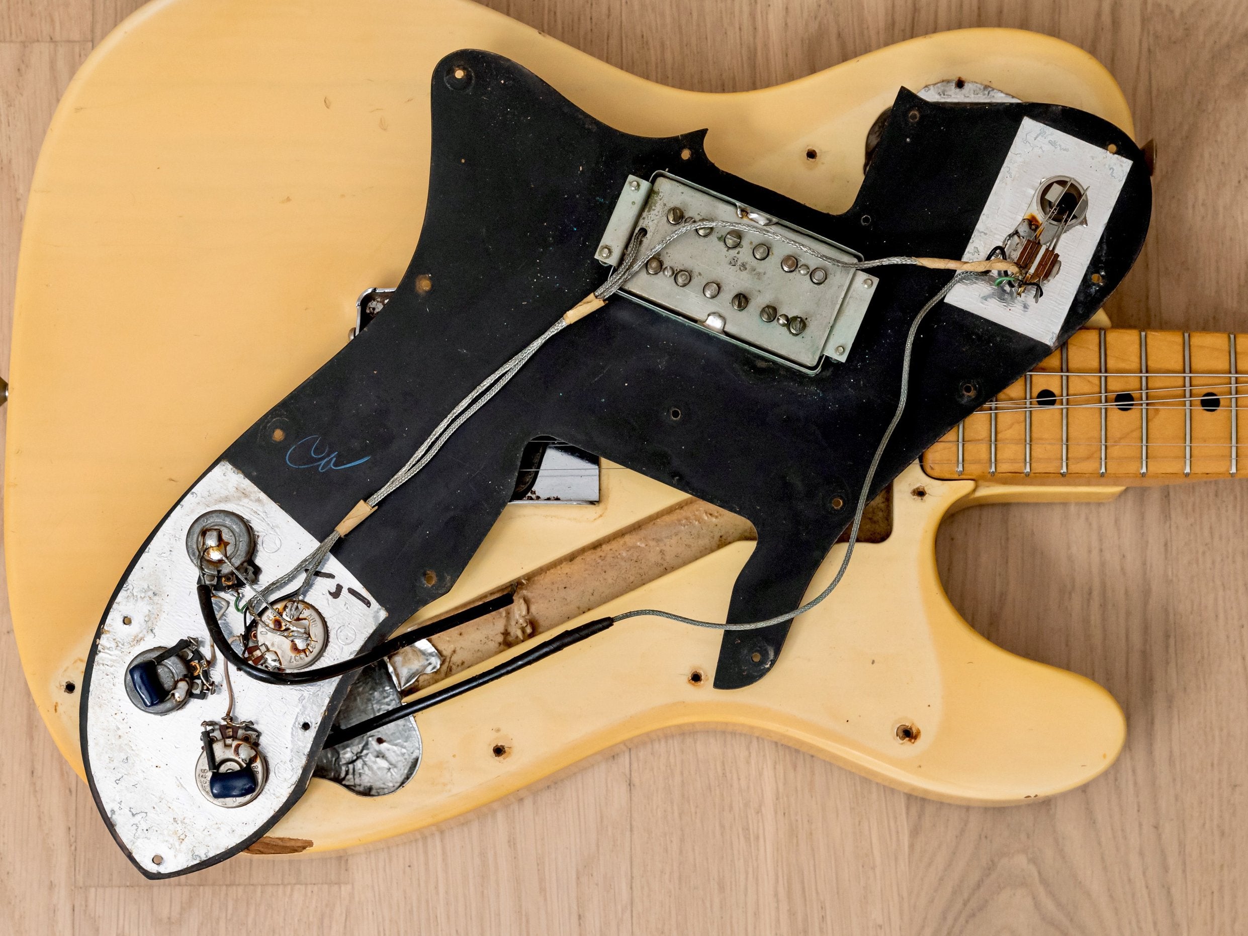1973 Fender Telecaster Custom Vintage Guitar Blonde w/ Case, Wide Range