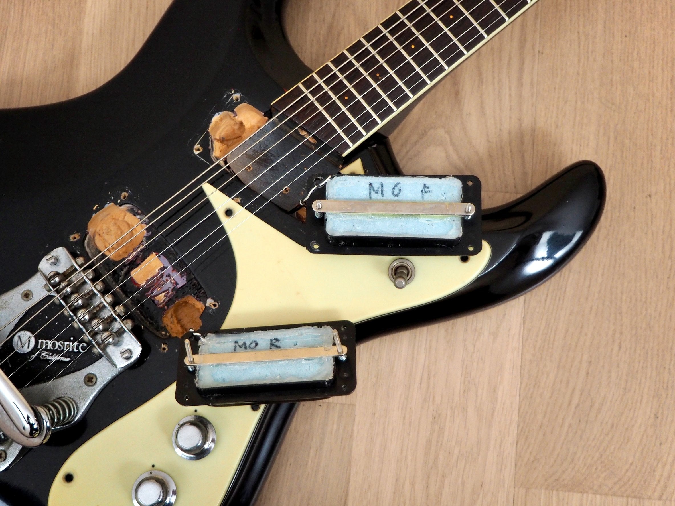 1964 Mosrite Ventures Model Vintage Electric Guitar Black, Vibramute w/ Case