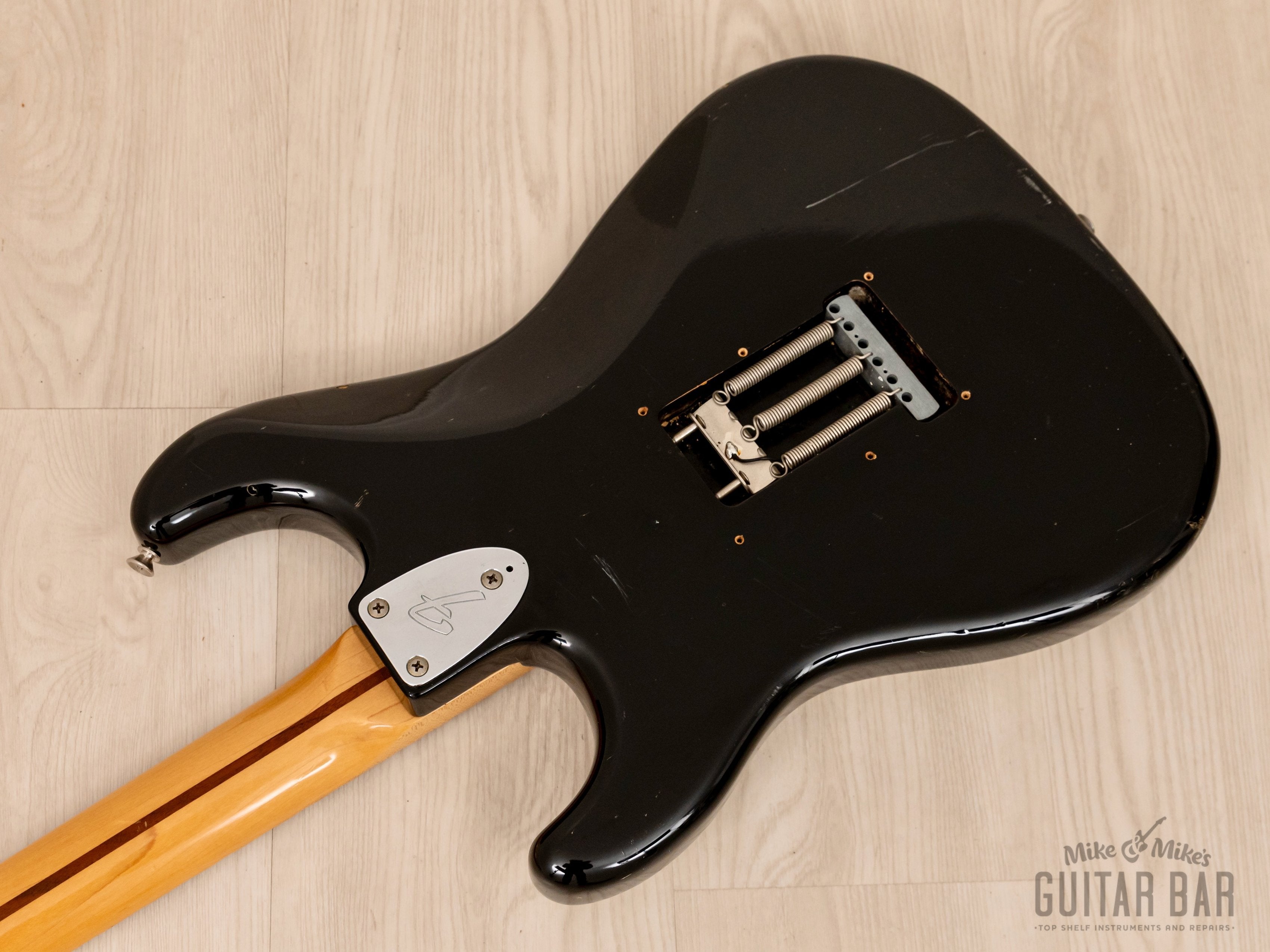 1986 Squier by Fender Stratocaster CST-30 Black w/ Scalloped Neck & USA Custom Shop Pickups, Japan MIJ Fujigen