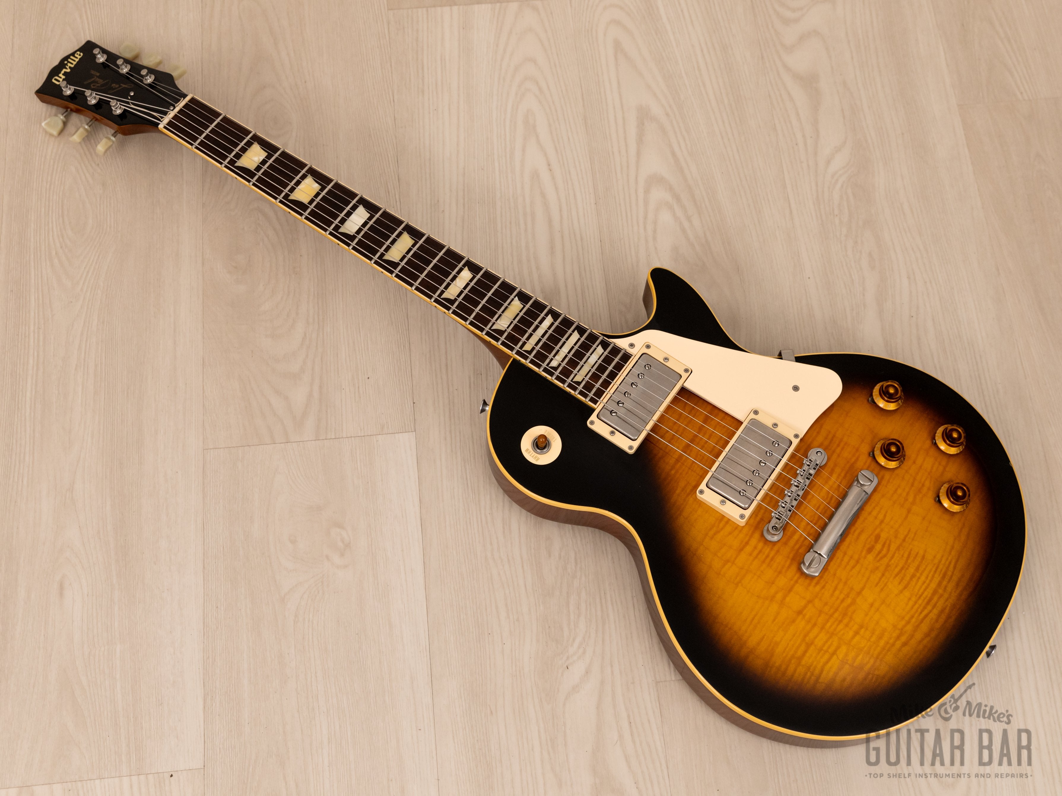 1994 Orville Les Paul Standard Electric Guitar Tobacco Sunburst, Gibson-Licensed Japan Fujigen