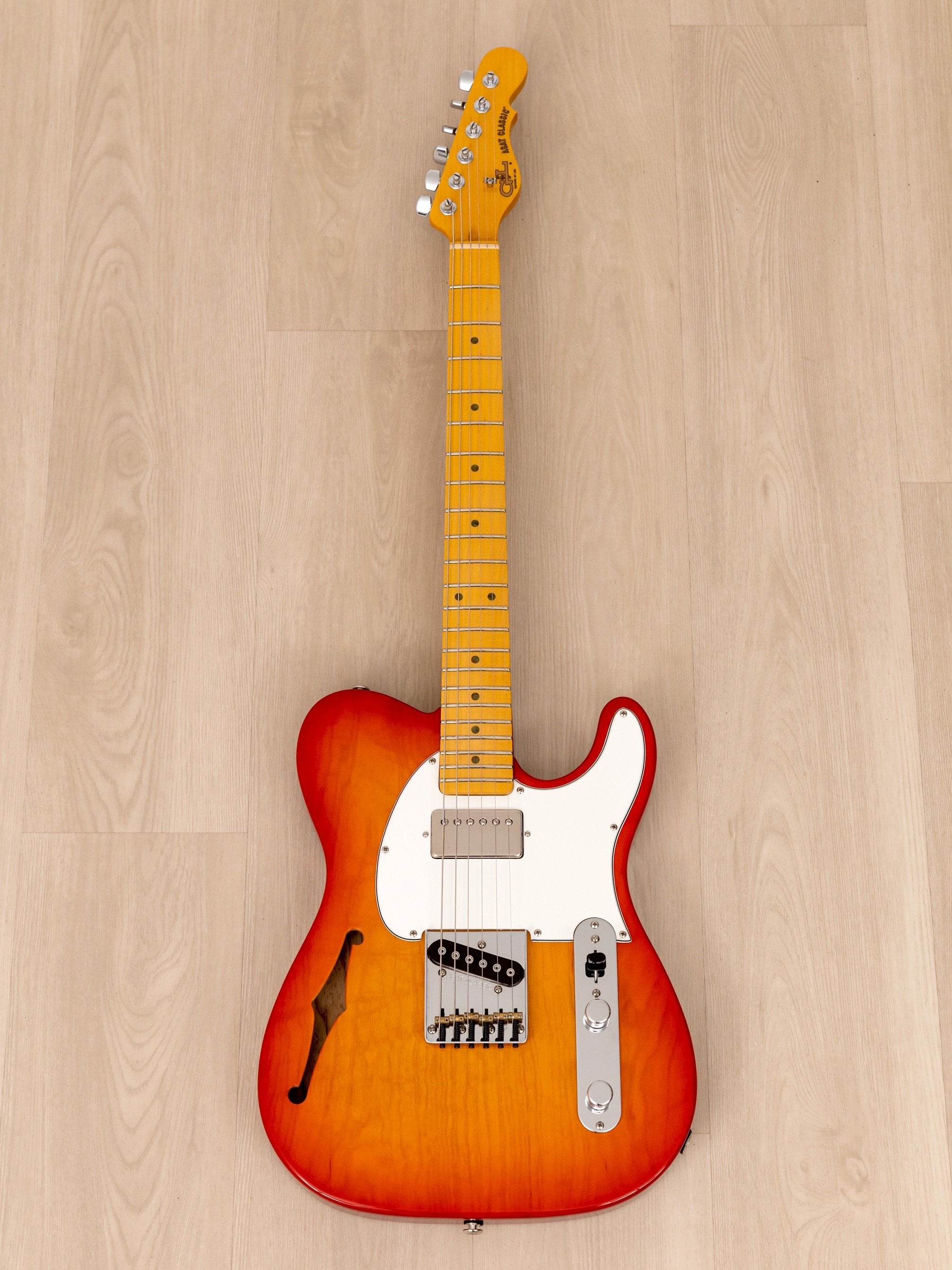 2008 G&L ASAT Classic Bluesboy Semi-Hollow Cherry Sunburst w/ Case, Tags, COA