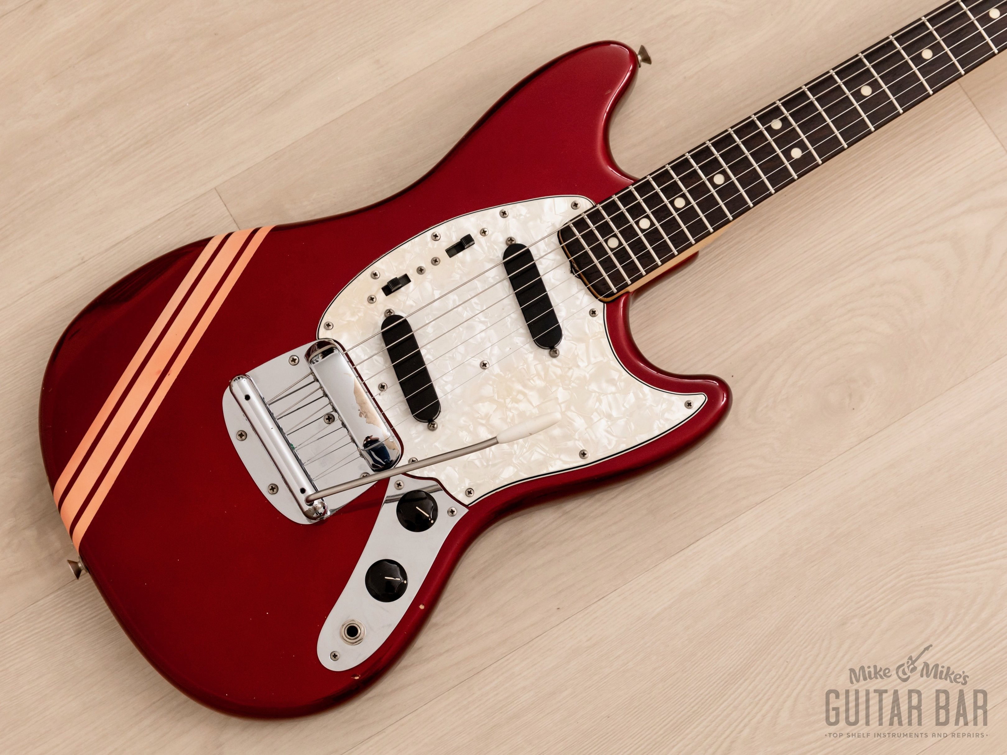 1972 Fender Mustang Vintage Offset Electric Guitar Competition Red Collector-Grade w/ Case, Warranty Card