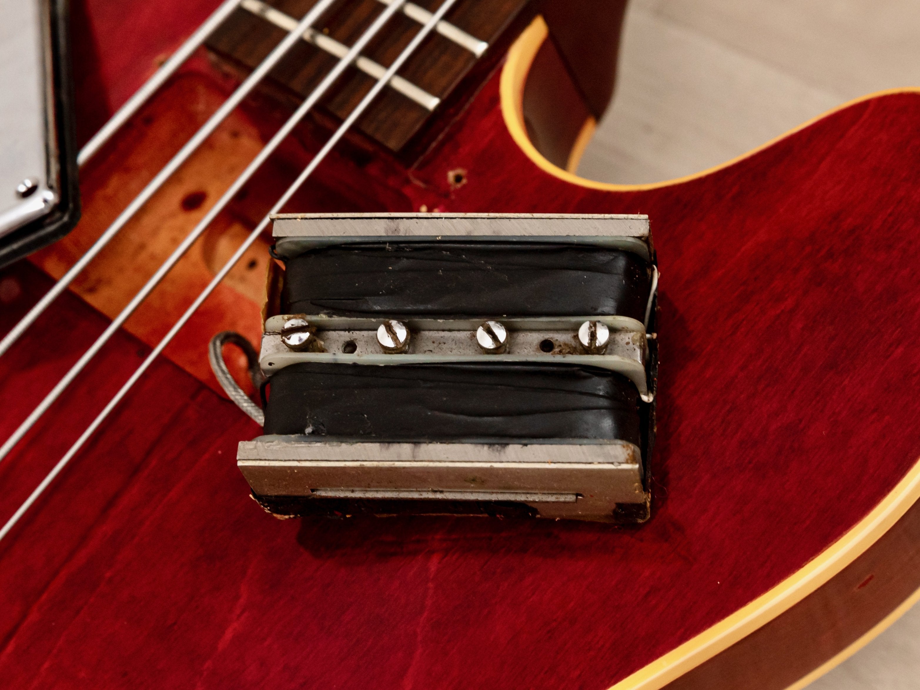 1966 Gibson EB-2D Vintage Semi-Hollowbody Bass Guitar Cherry, 100% Original w/ Case