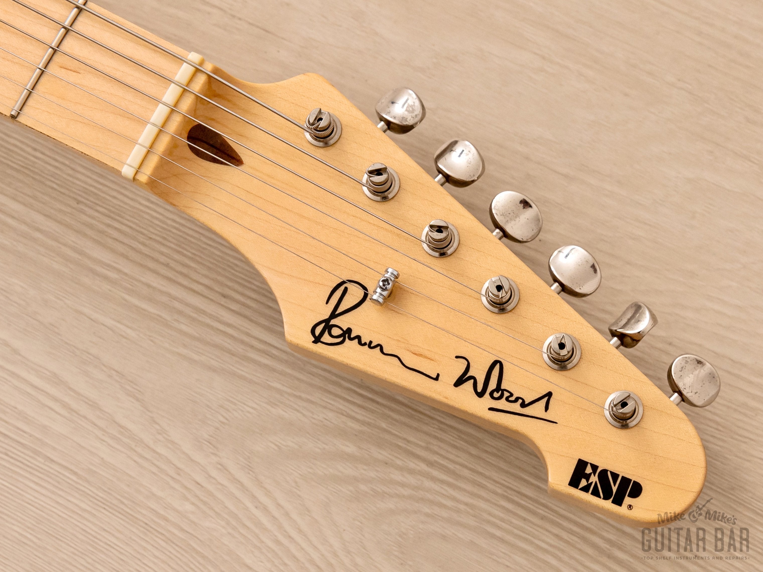 1997 ESP Custom Shop Ron Wood Signature T-Style Guitar Black w/ Case, Rolling Stones