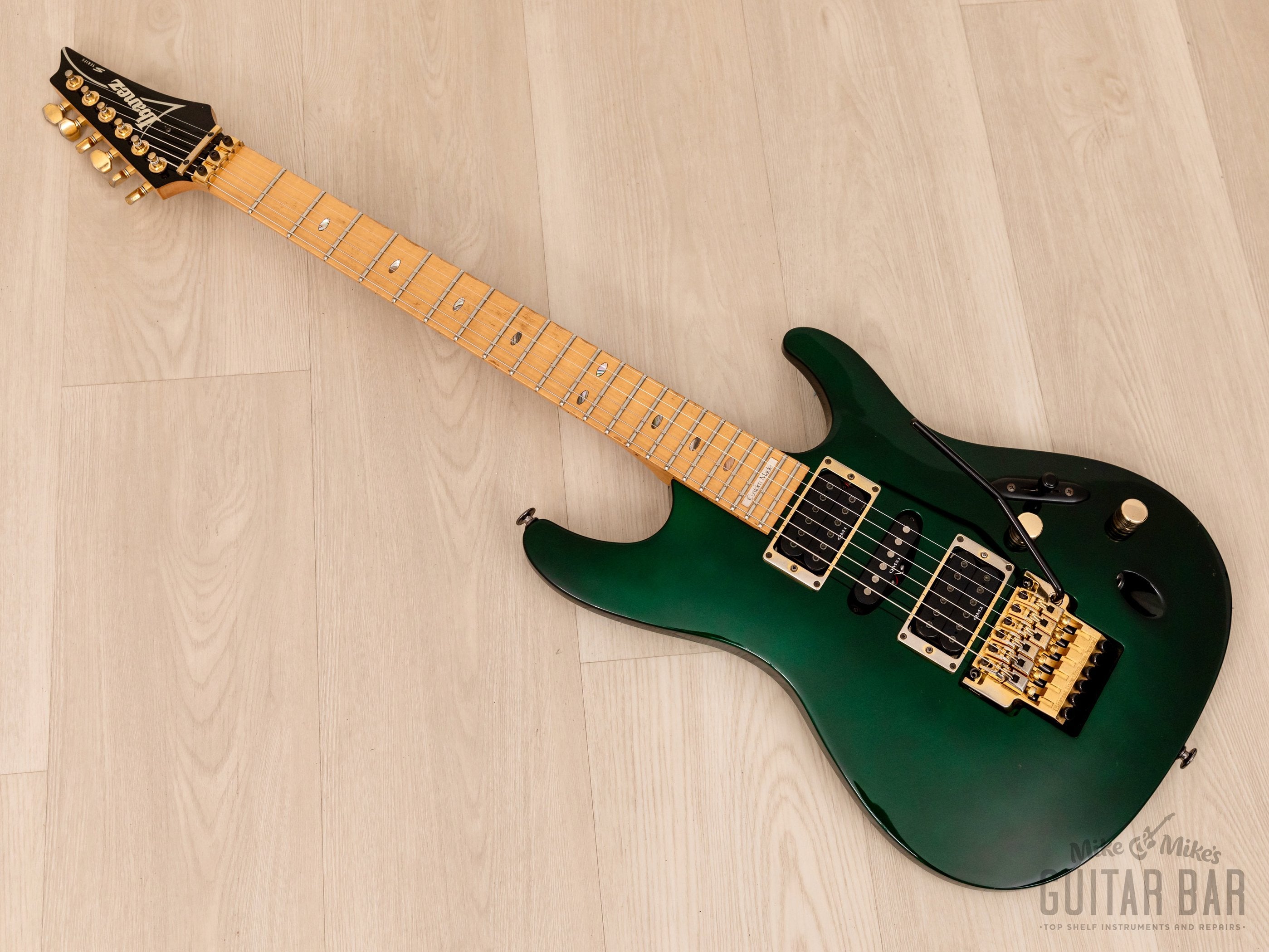 1993 Ibanez S540 S Series Electric Guitar HSH Jade Metallic w/ Gold Hardware, Fujigen