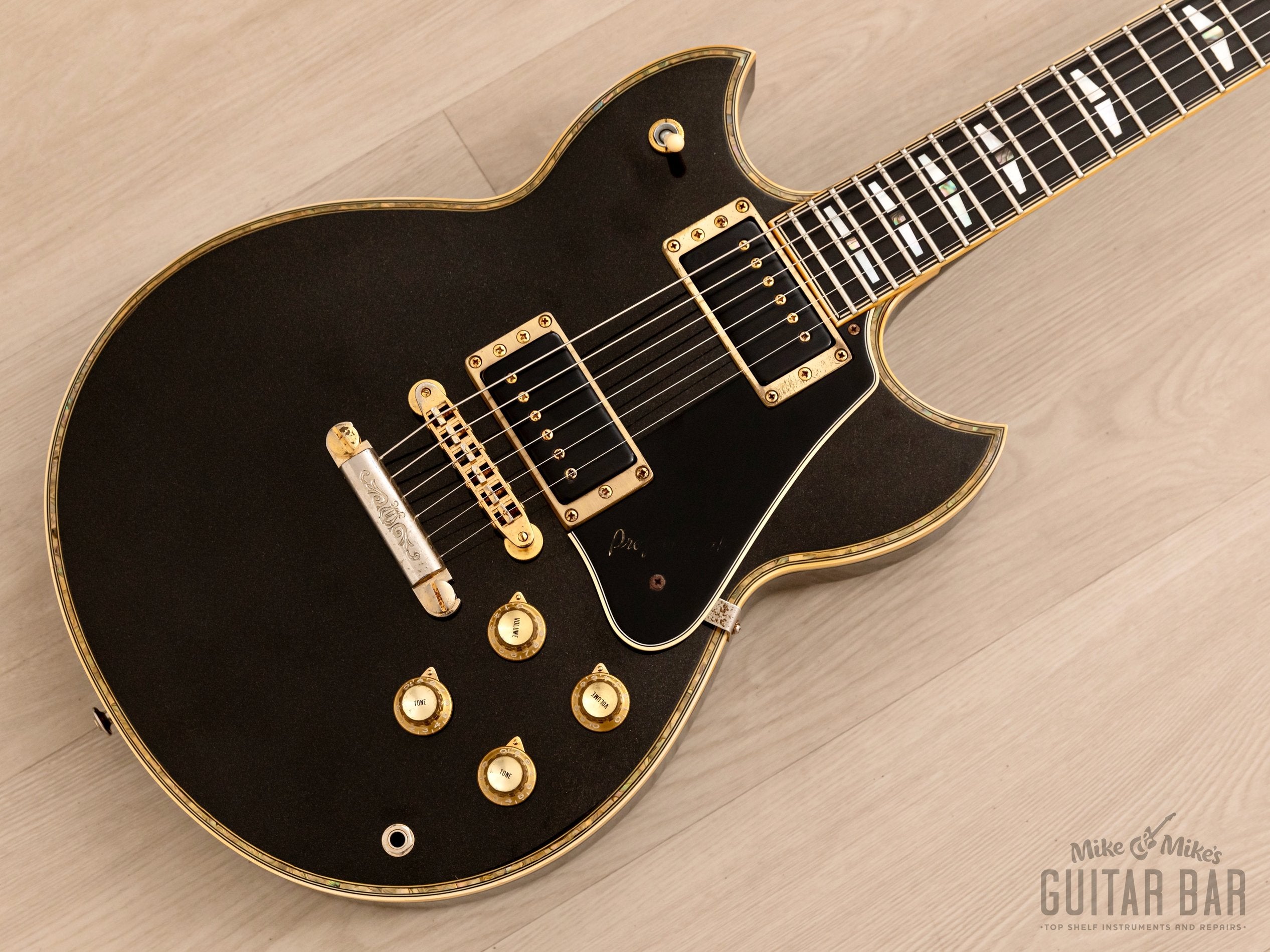 1982 Yamaha SG3000 Custom Vintage Guitar Metallic Black, Collector-Grade w/ Case & Hangtag