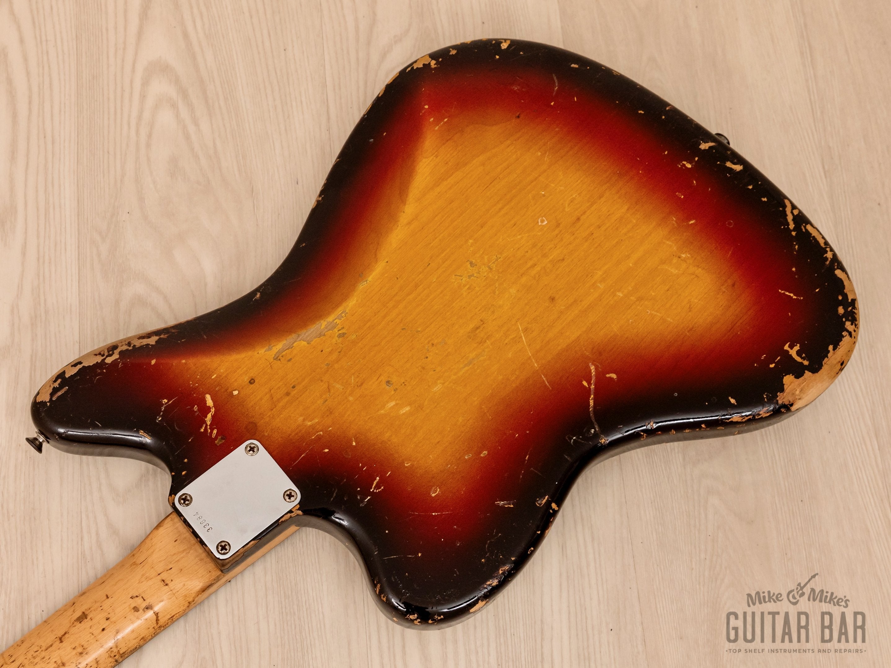 1958 Fender Jazzmaster Vintage Offset Guitar Sunburst Gold Guard w/ Tweed Case